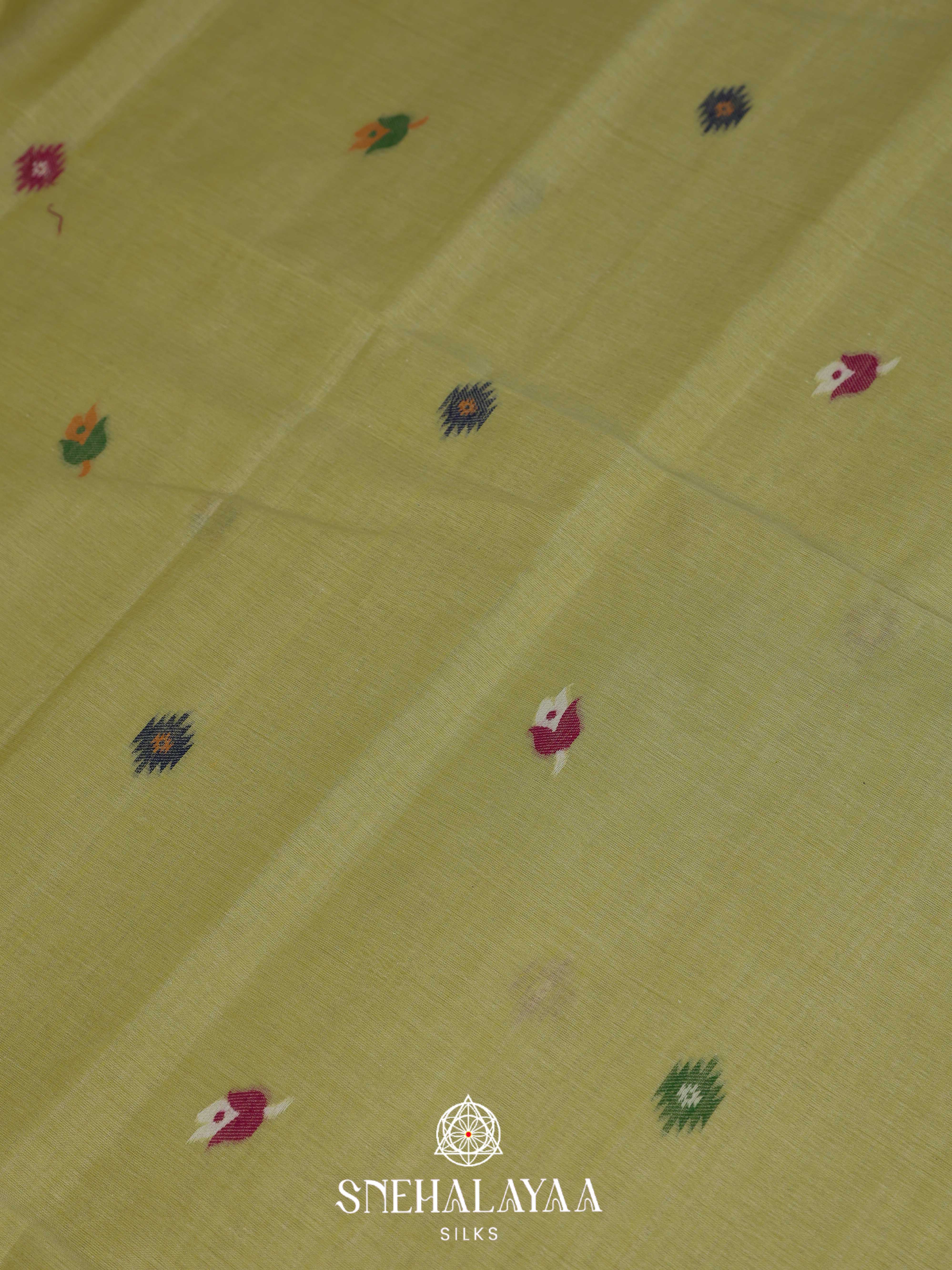 Olive Green Bengal Cotton Saree