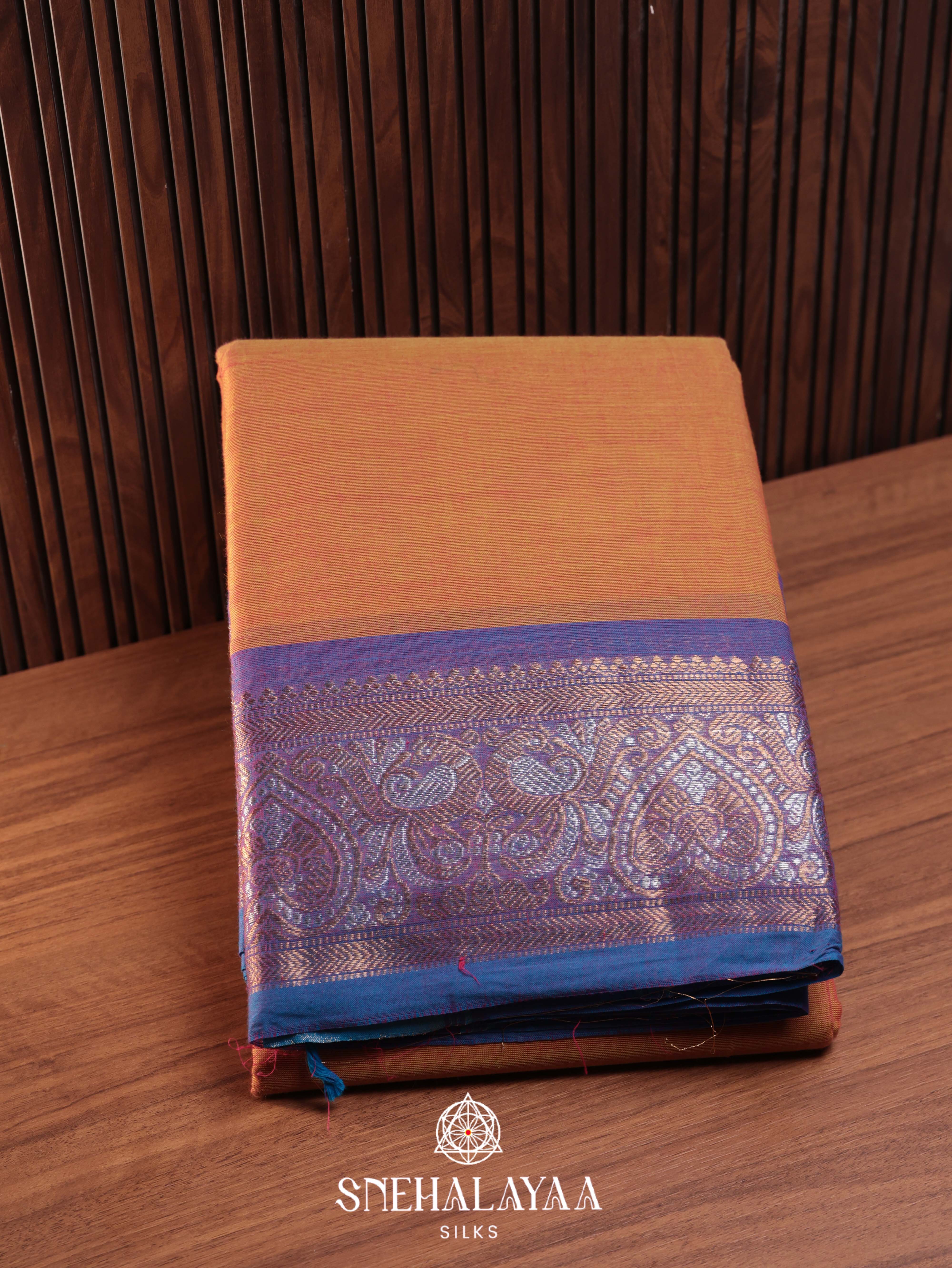 Copper Orange Chettinad Cotton Saree