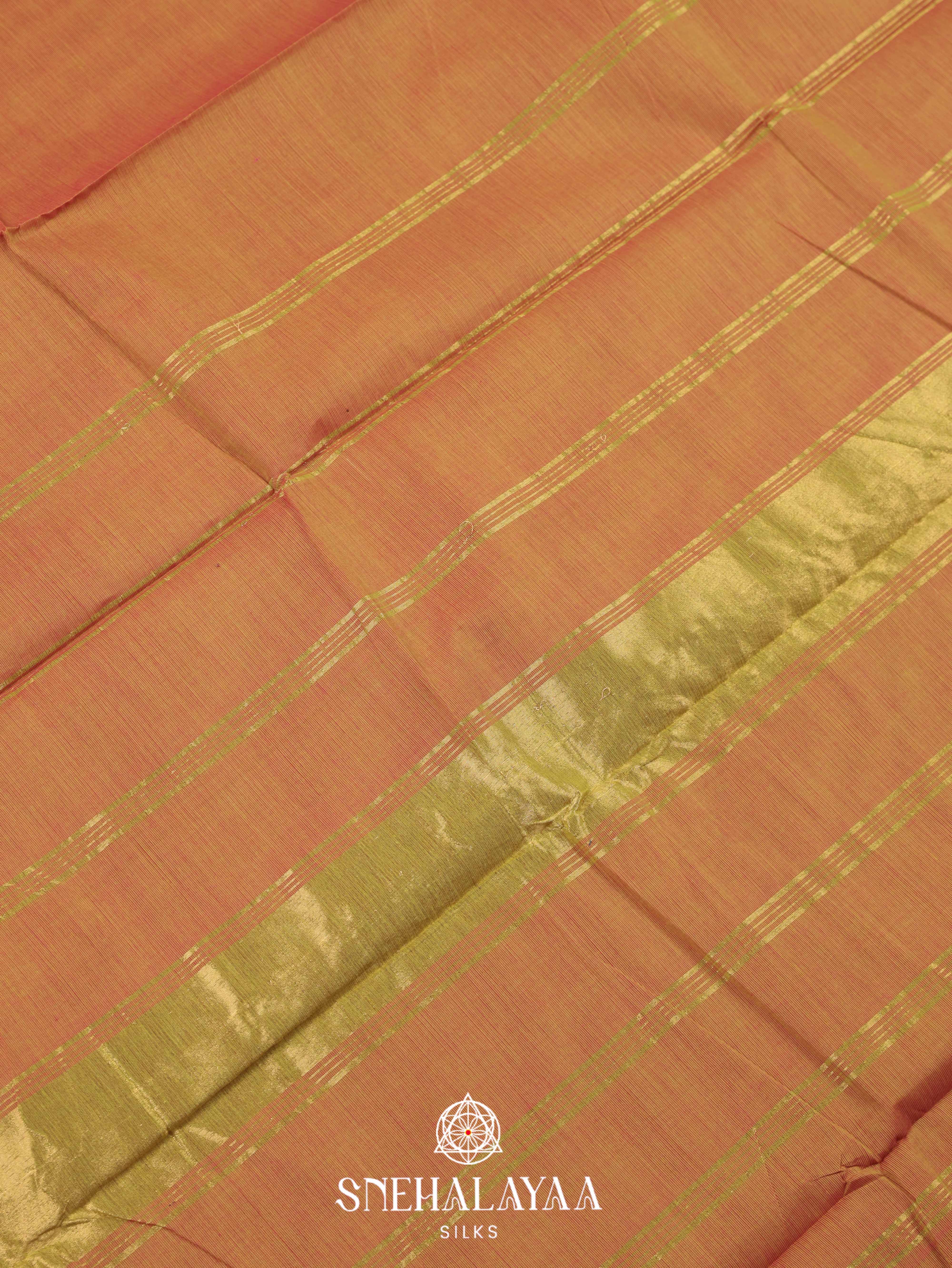 Copper Orange Chettinad Cotton Saree