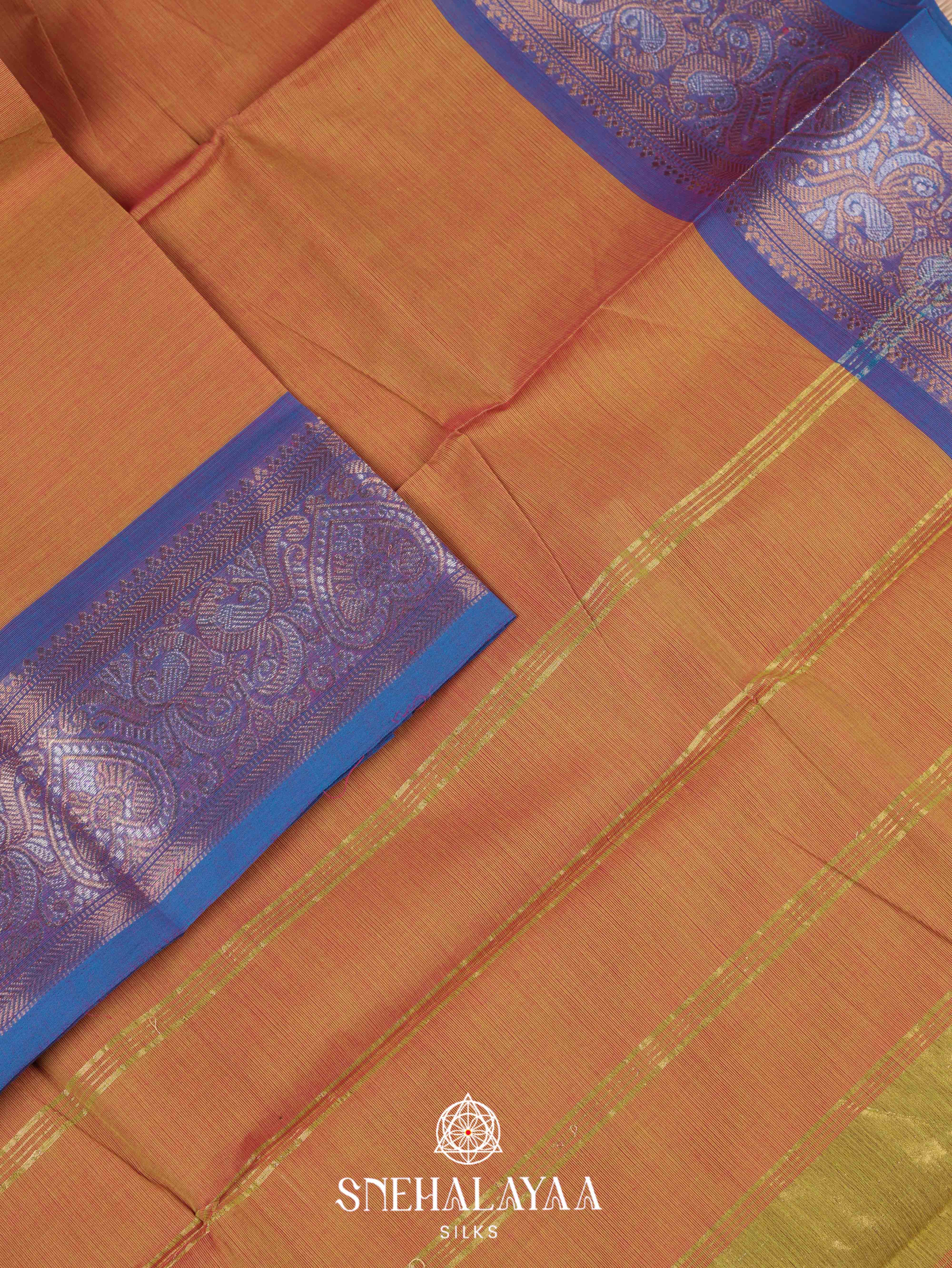Copper Orange Chettinad Cotton Saree