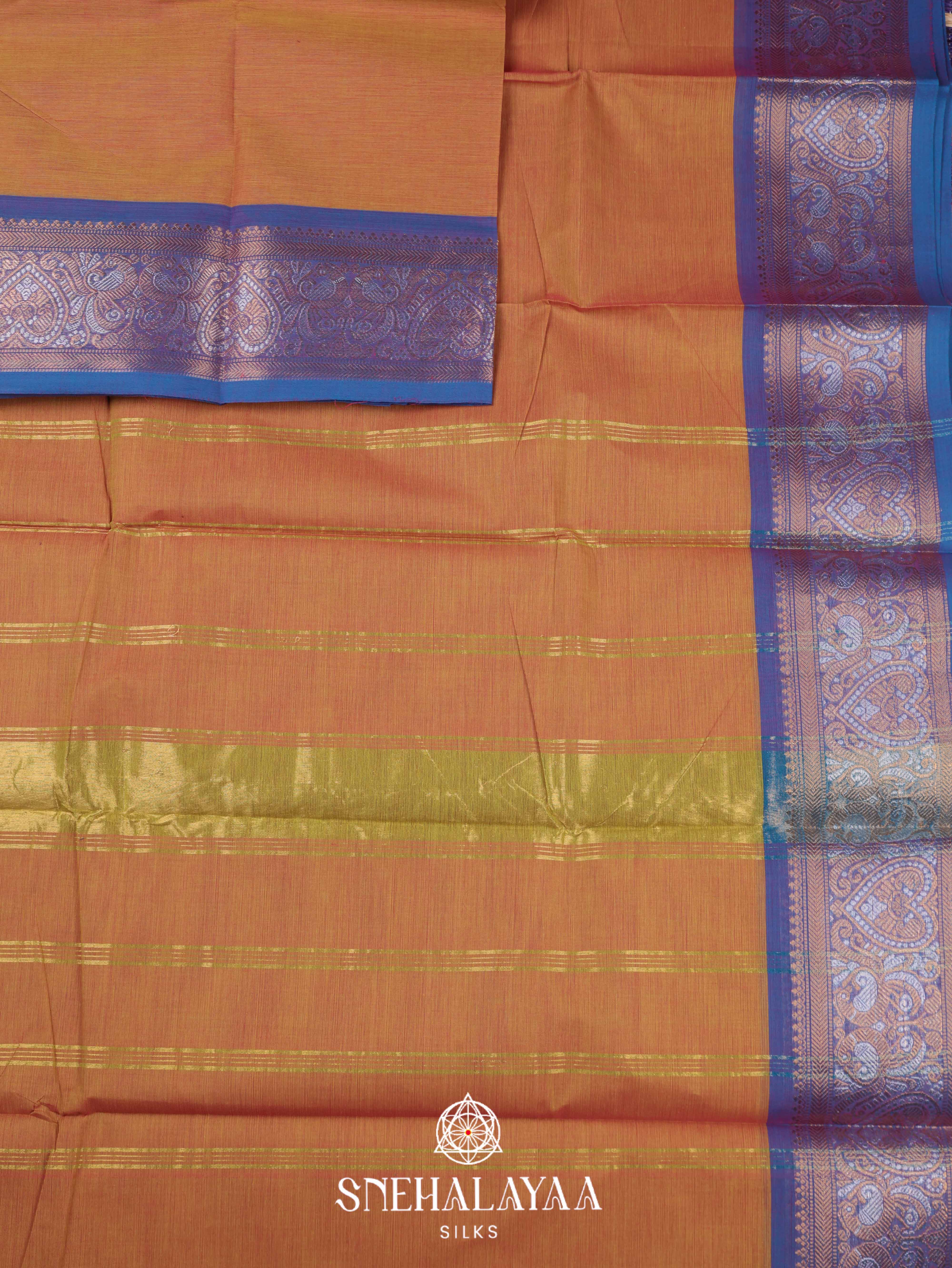 Copper Orange Chettinad Cotton Saree
