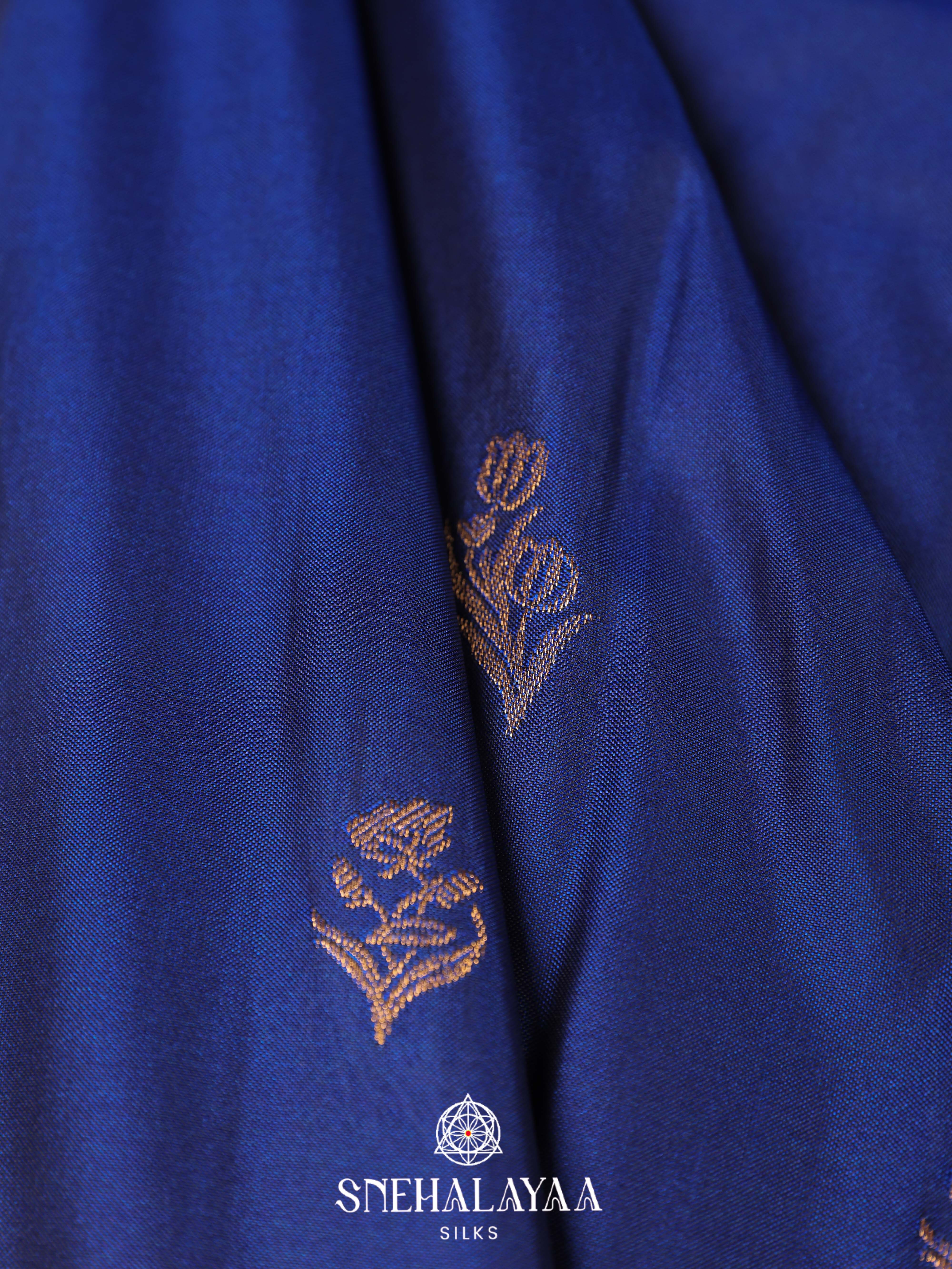 Navy Blue Art Silk Saree