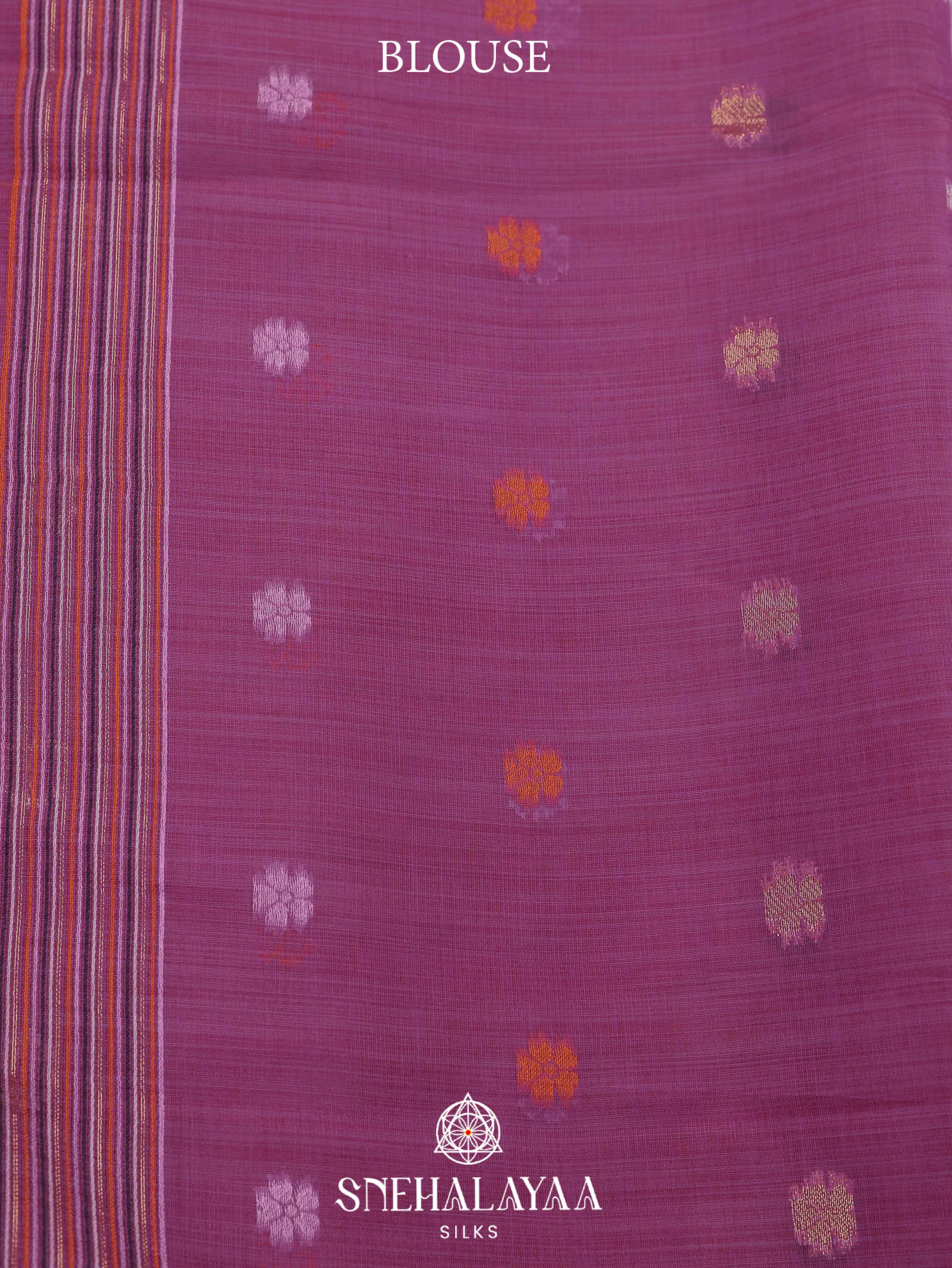 Lavender Munga Cotton Saree