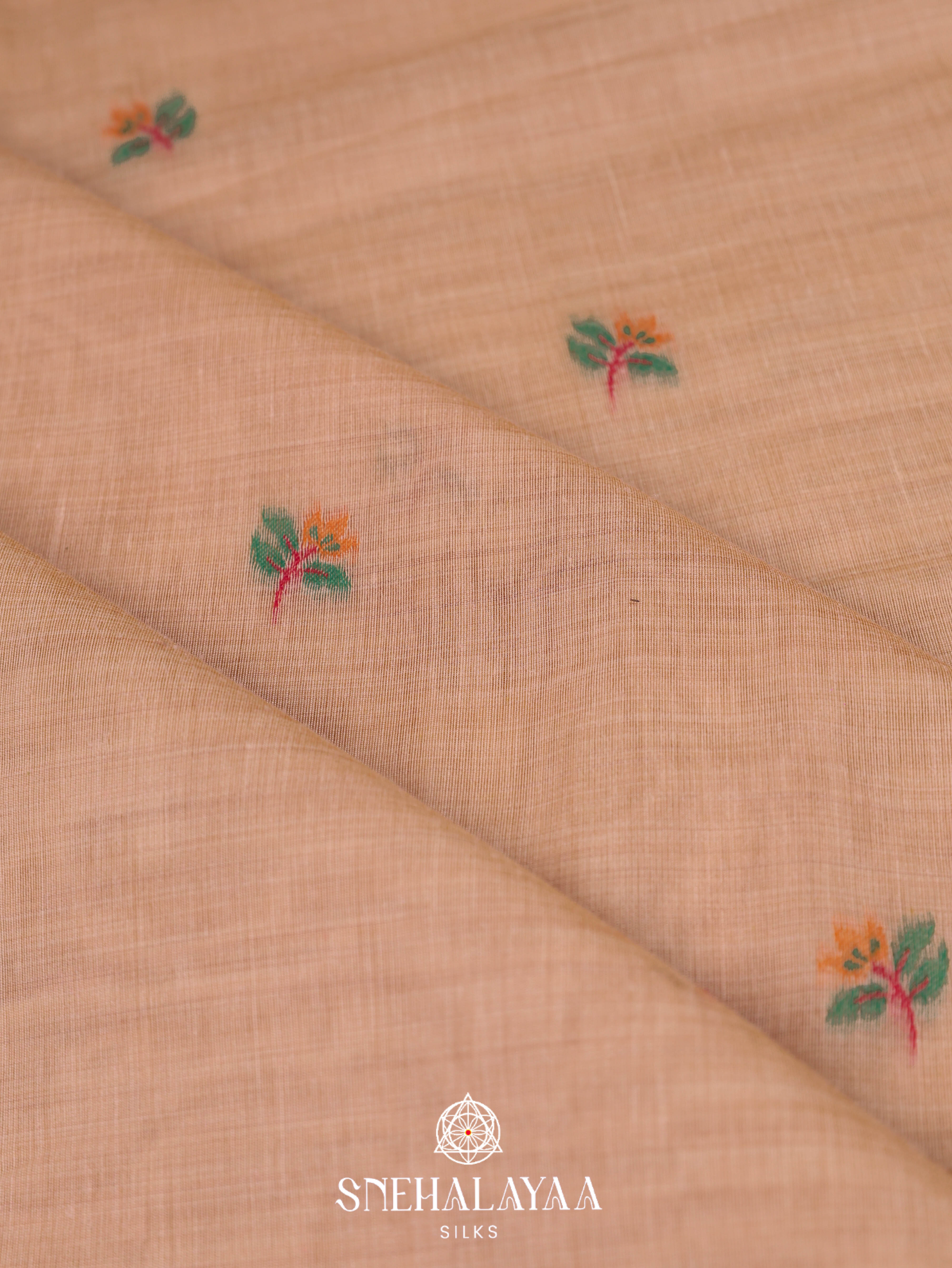 Peach Munga Cotton Saree