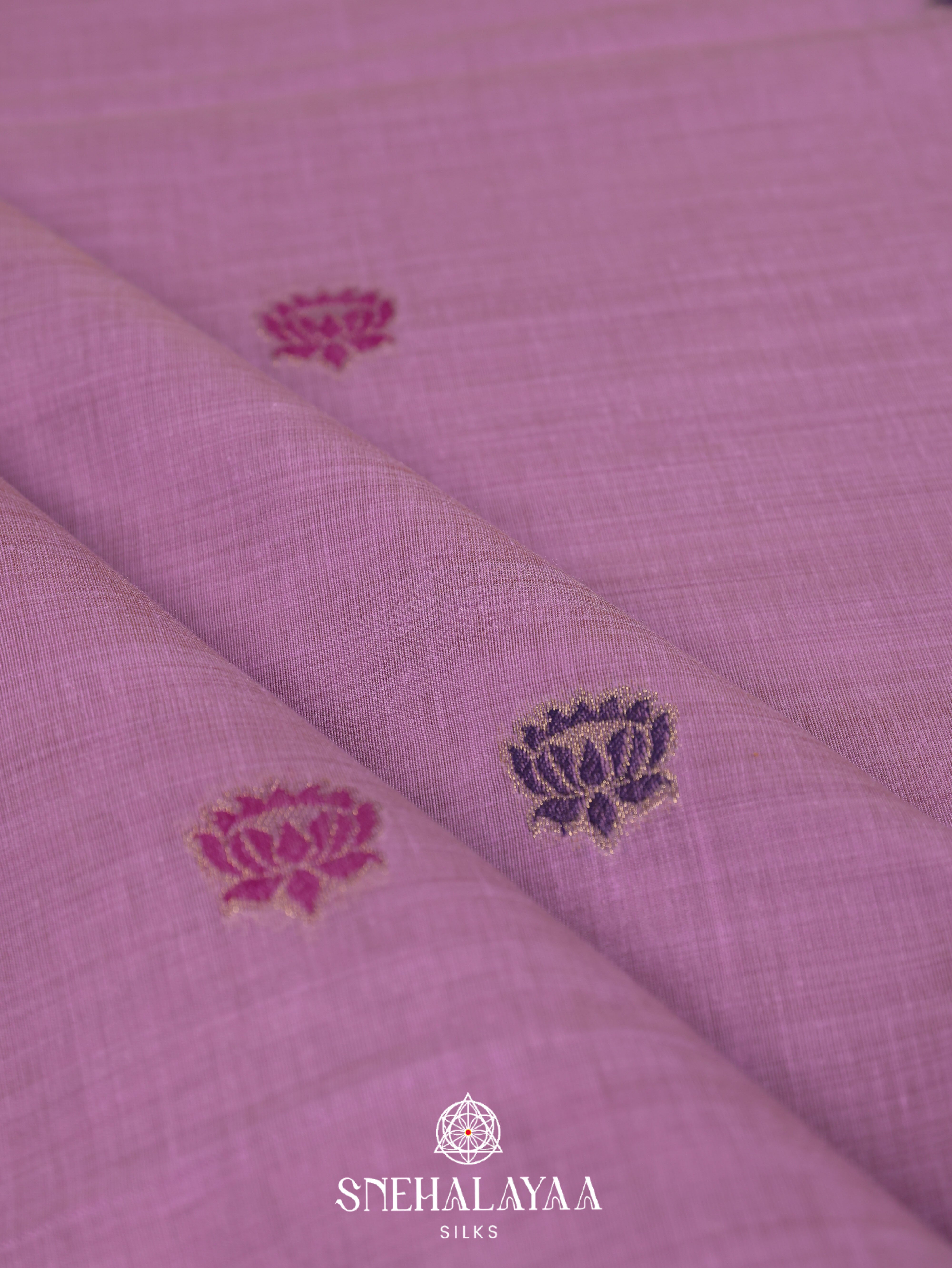 Lavender Munga Cotton Saree