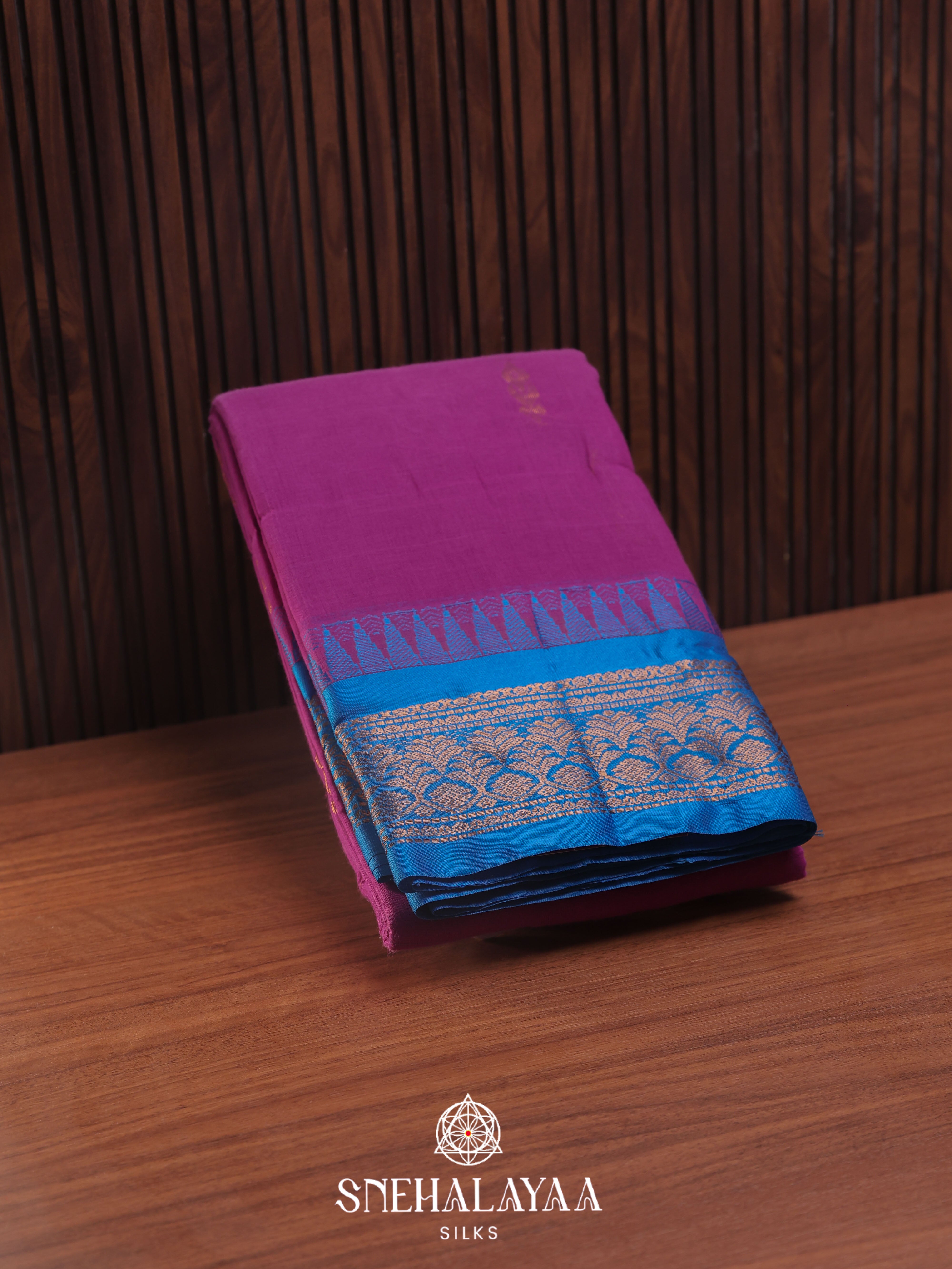 Purple Gadwal Cotton Saree