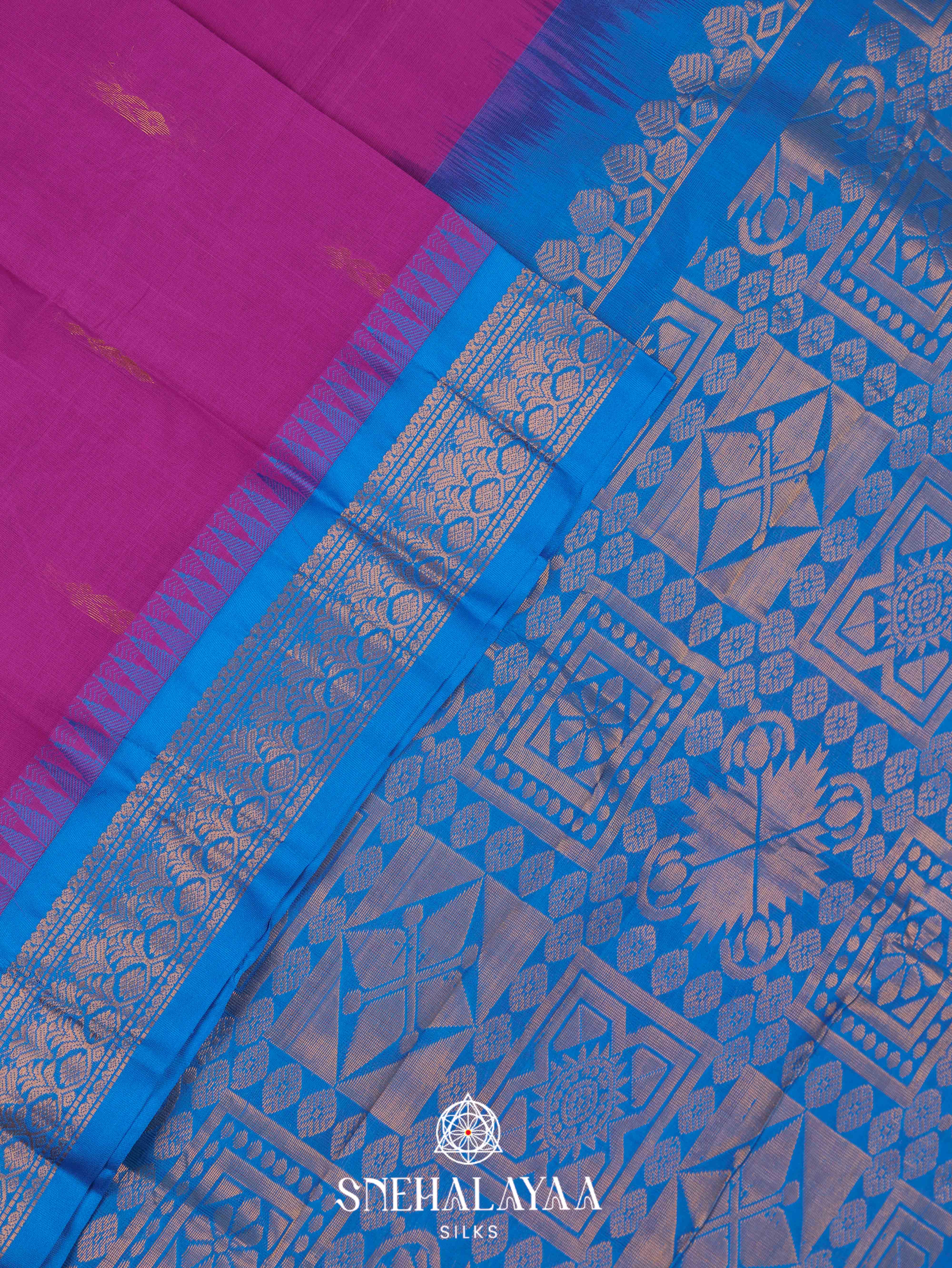Purple Gadwal Cotton Saree