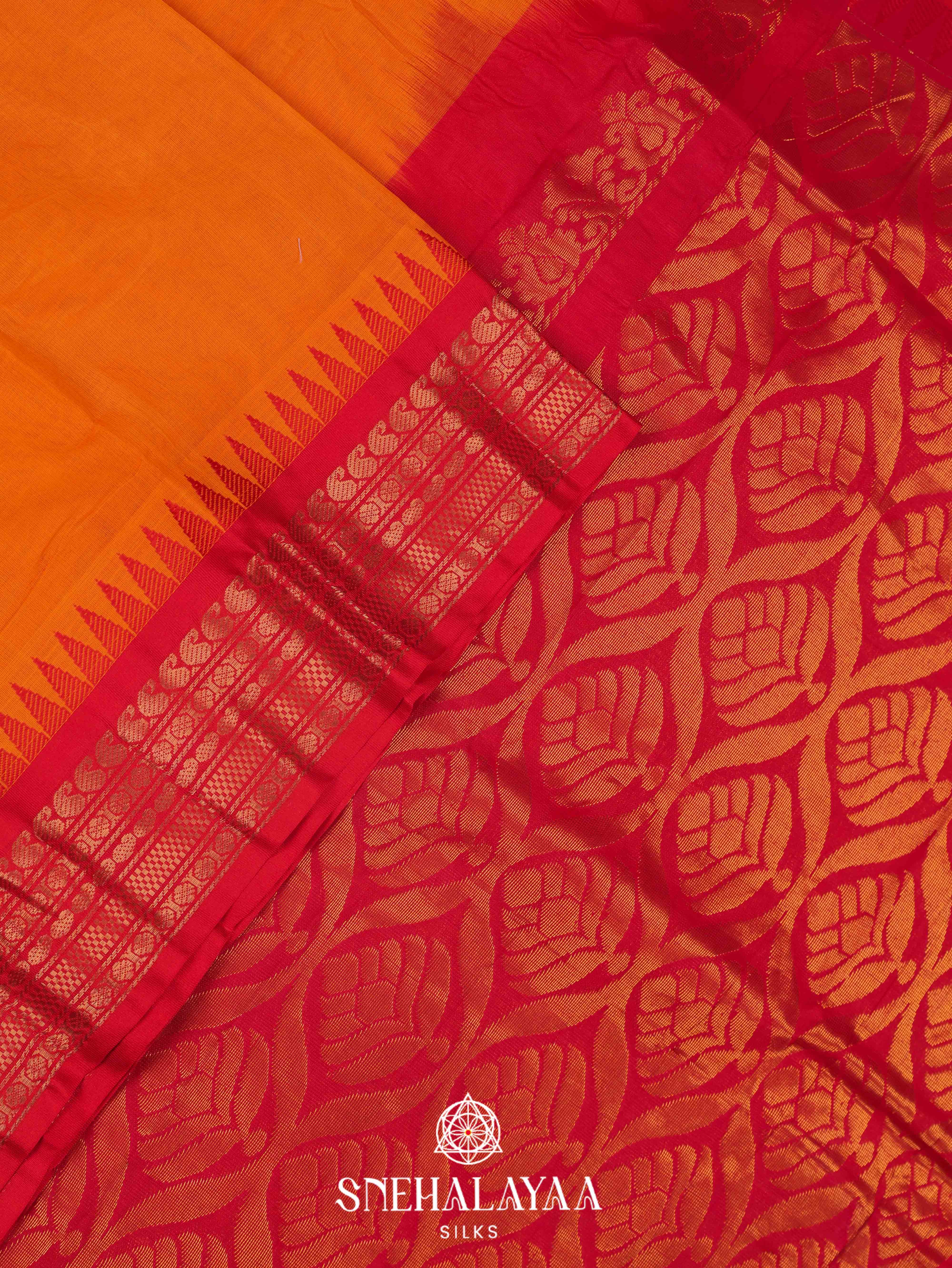 Yellow Gadwal Cotton Saree
