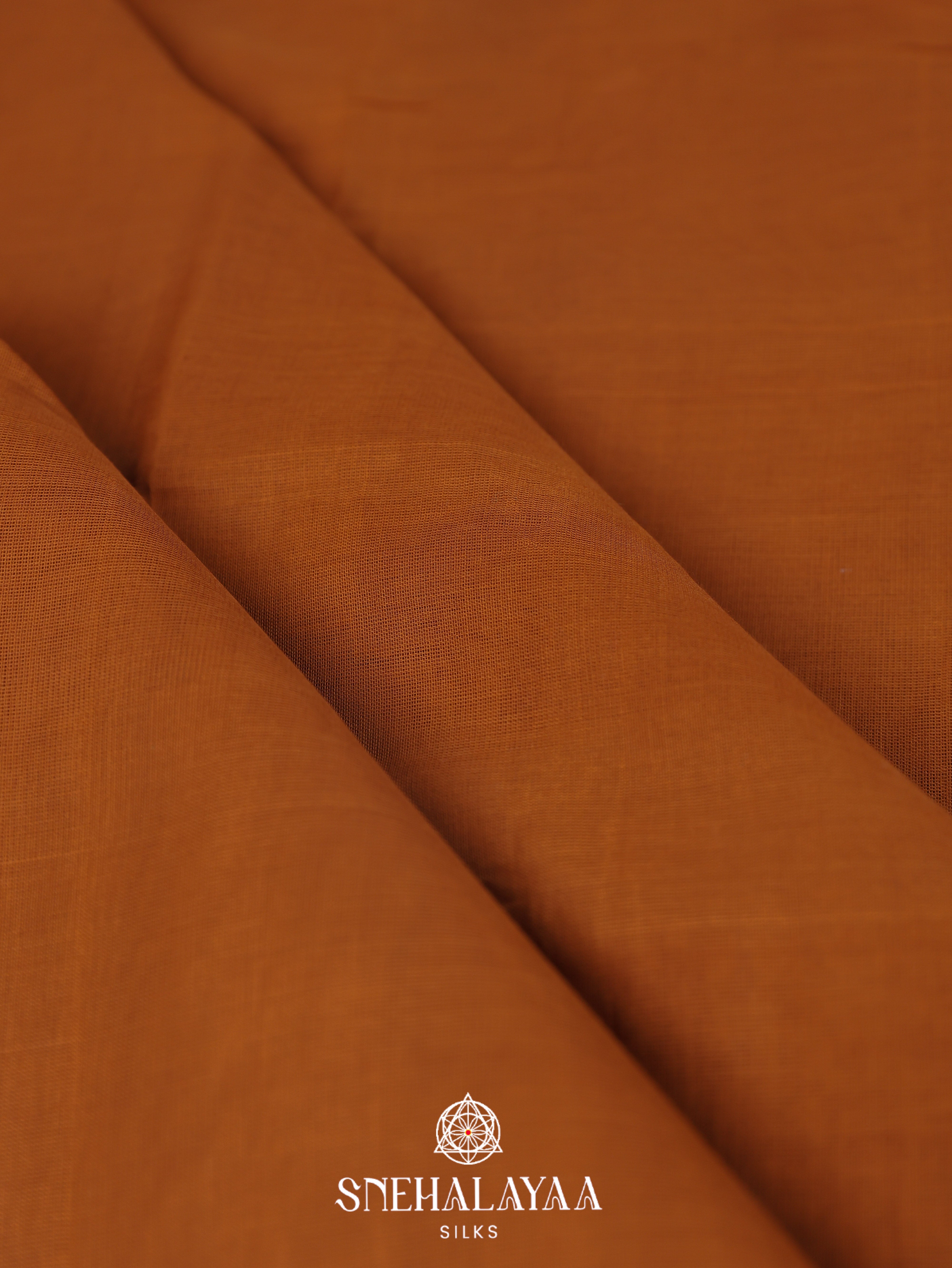 Copper Orange Gadwal Cotton Saree