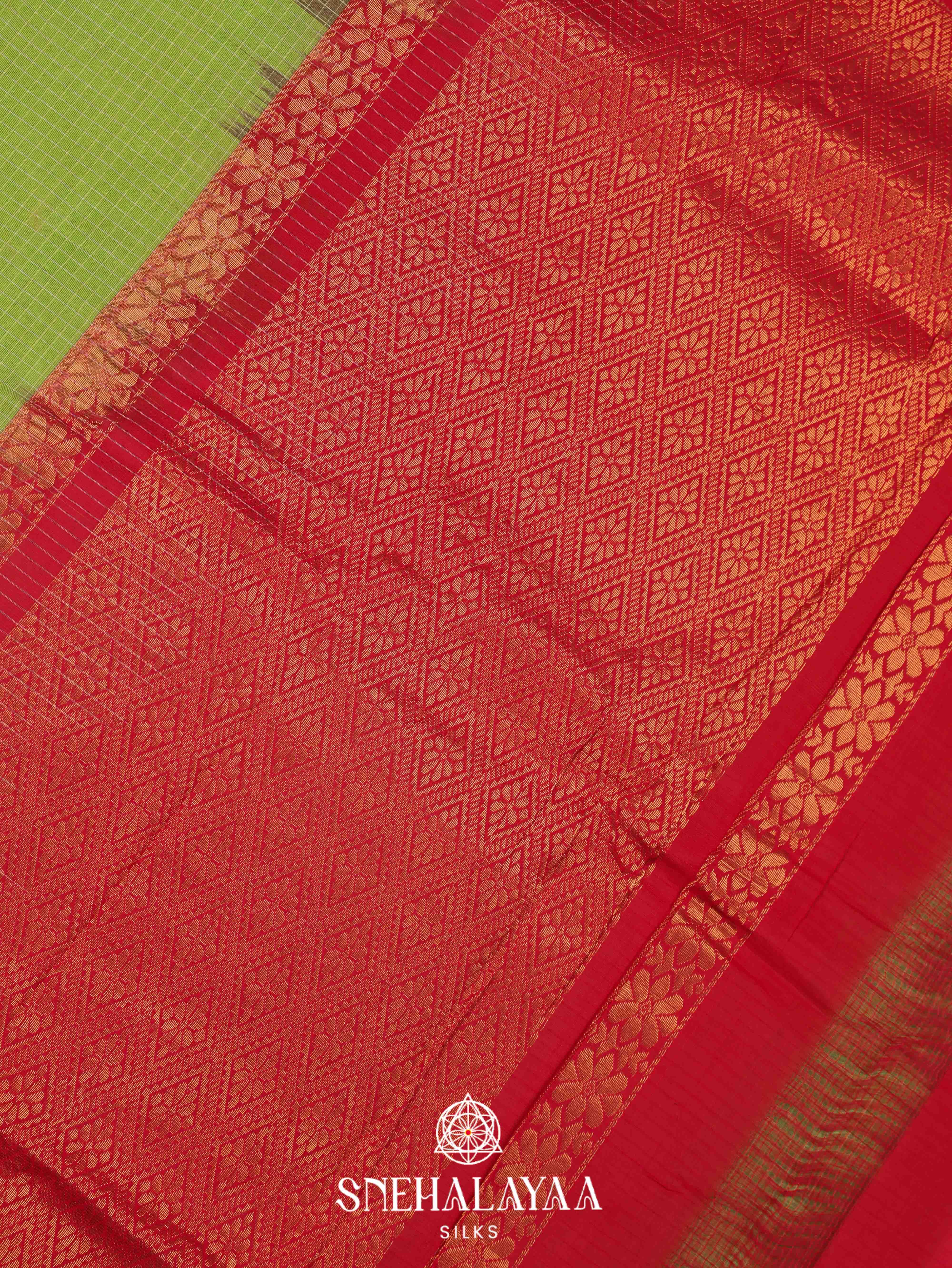 Green Gadwal Cotton Saree