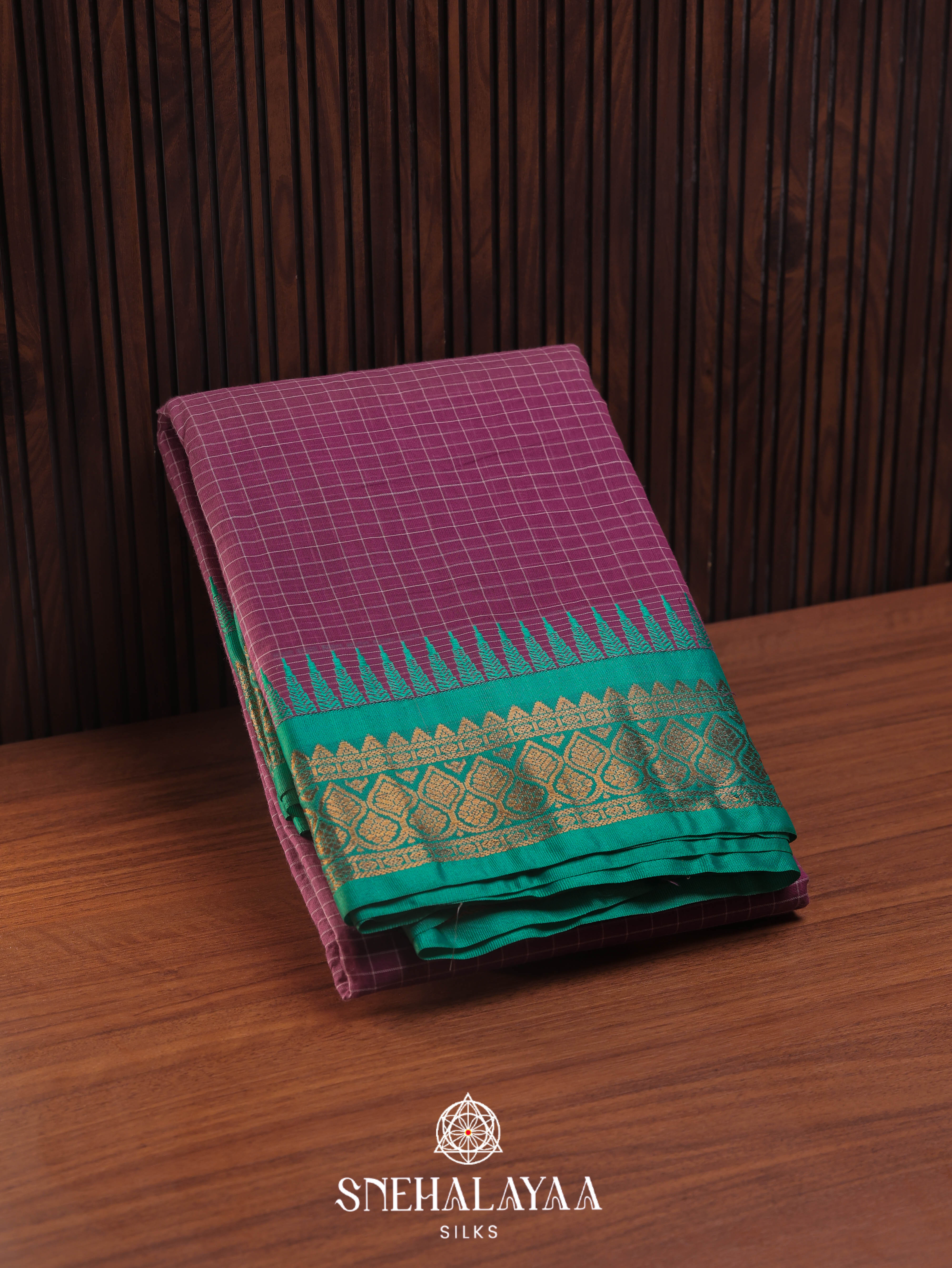 Purple Gadwal Cotton Saree