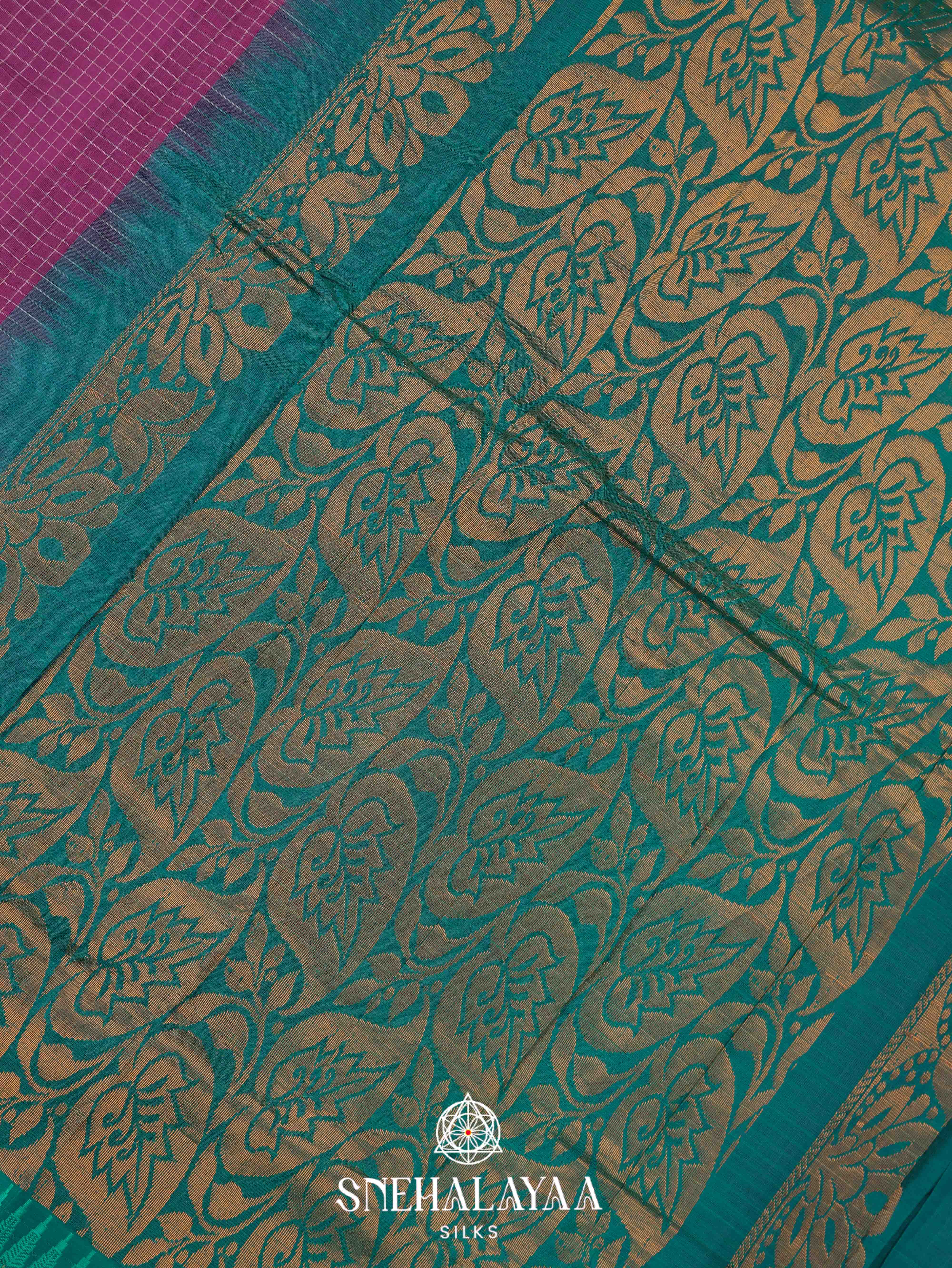Purple Gadwal Cotton Saree