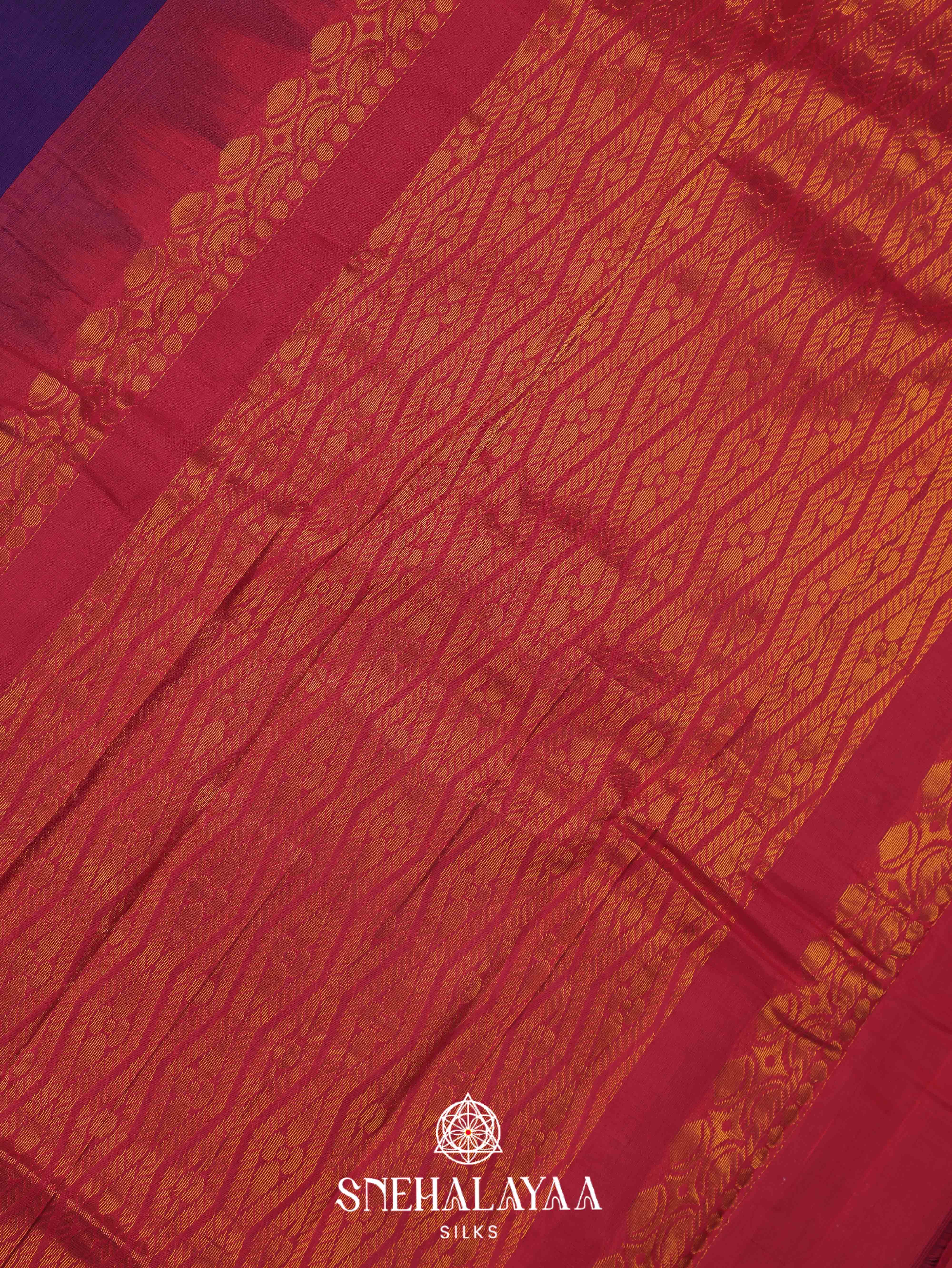Blue Gadwal Cotton Saree