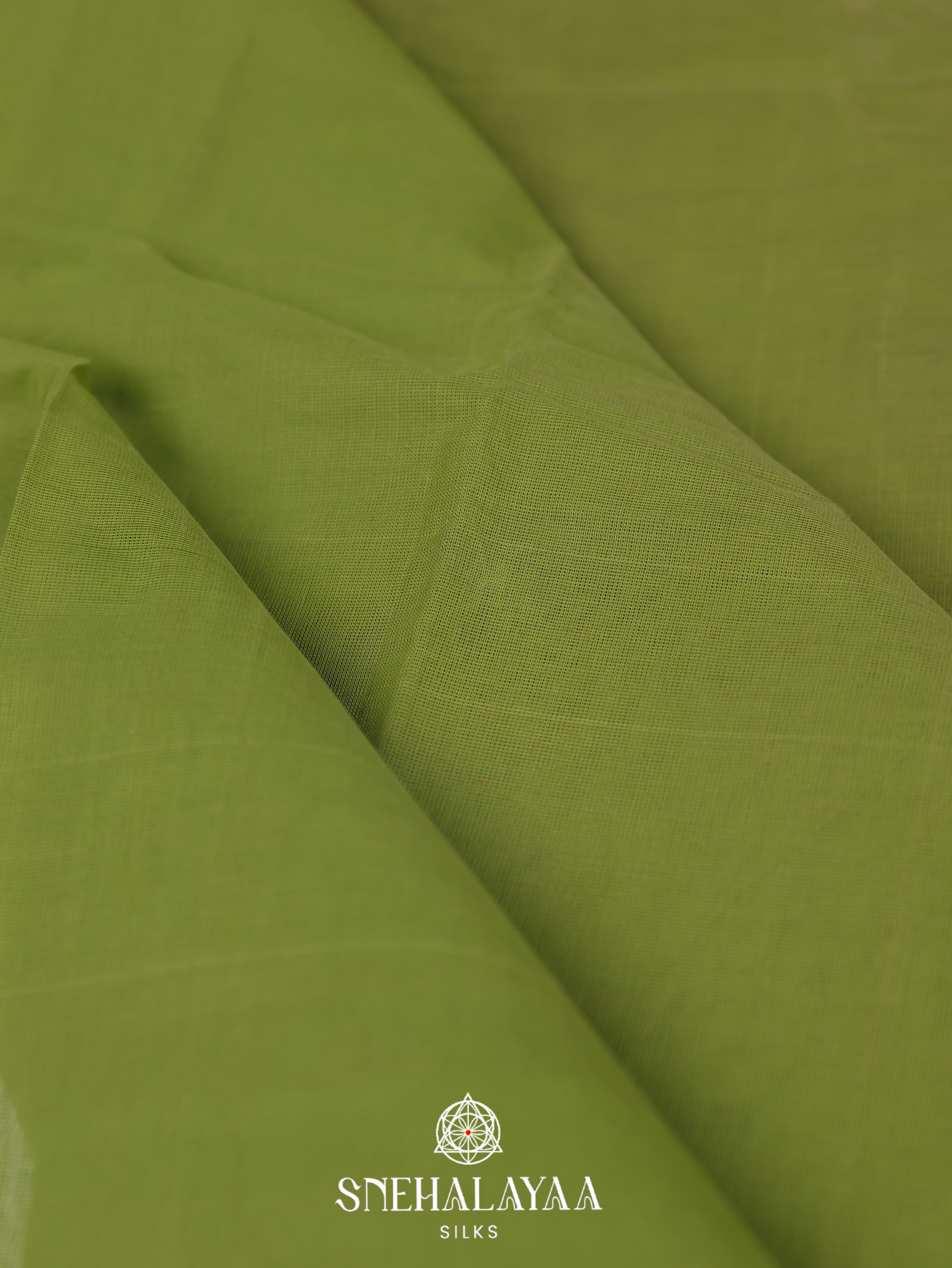 Olive Green Gadwal Cotton Saree