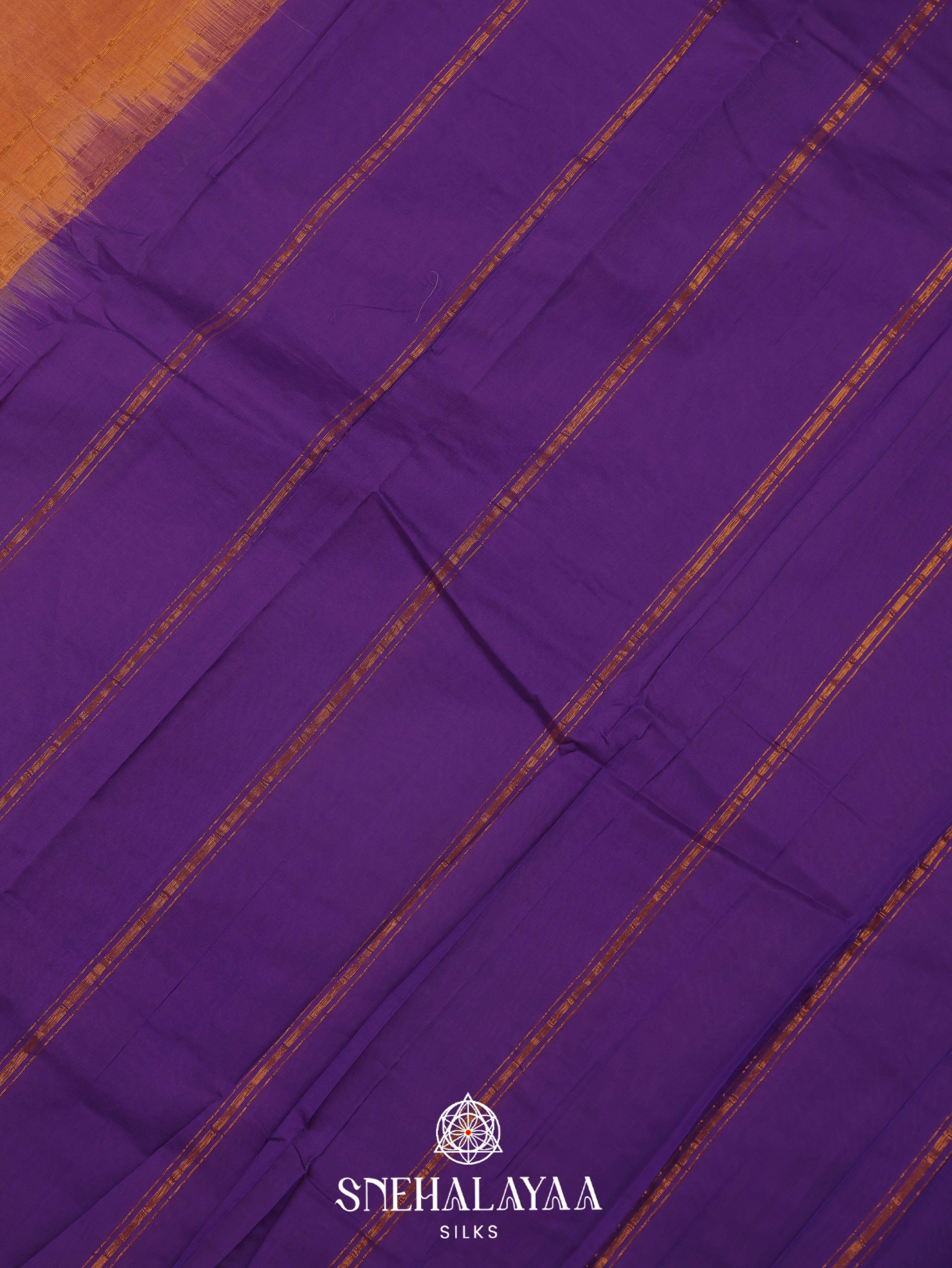Peach Gadwal Cotton Saree
