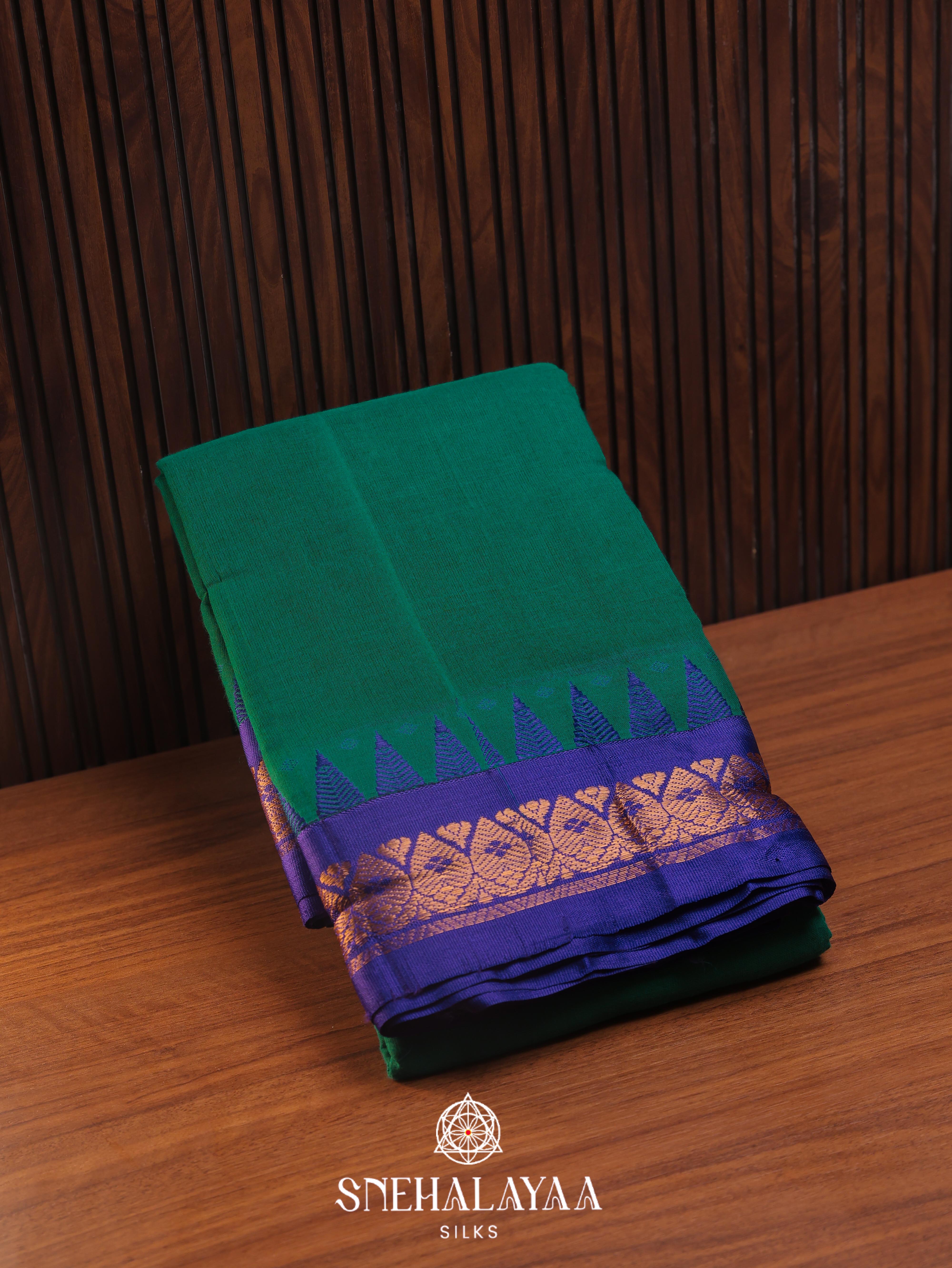Green Gadwal Cotton Saree