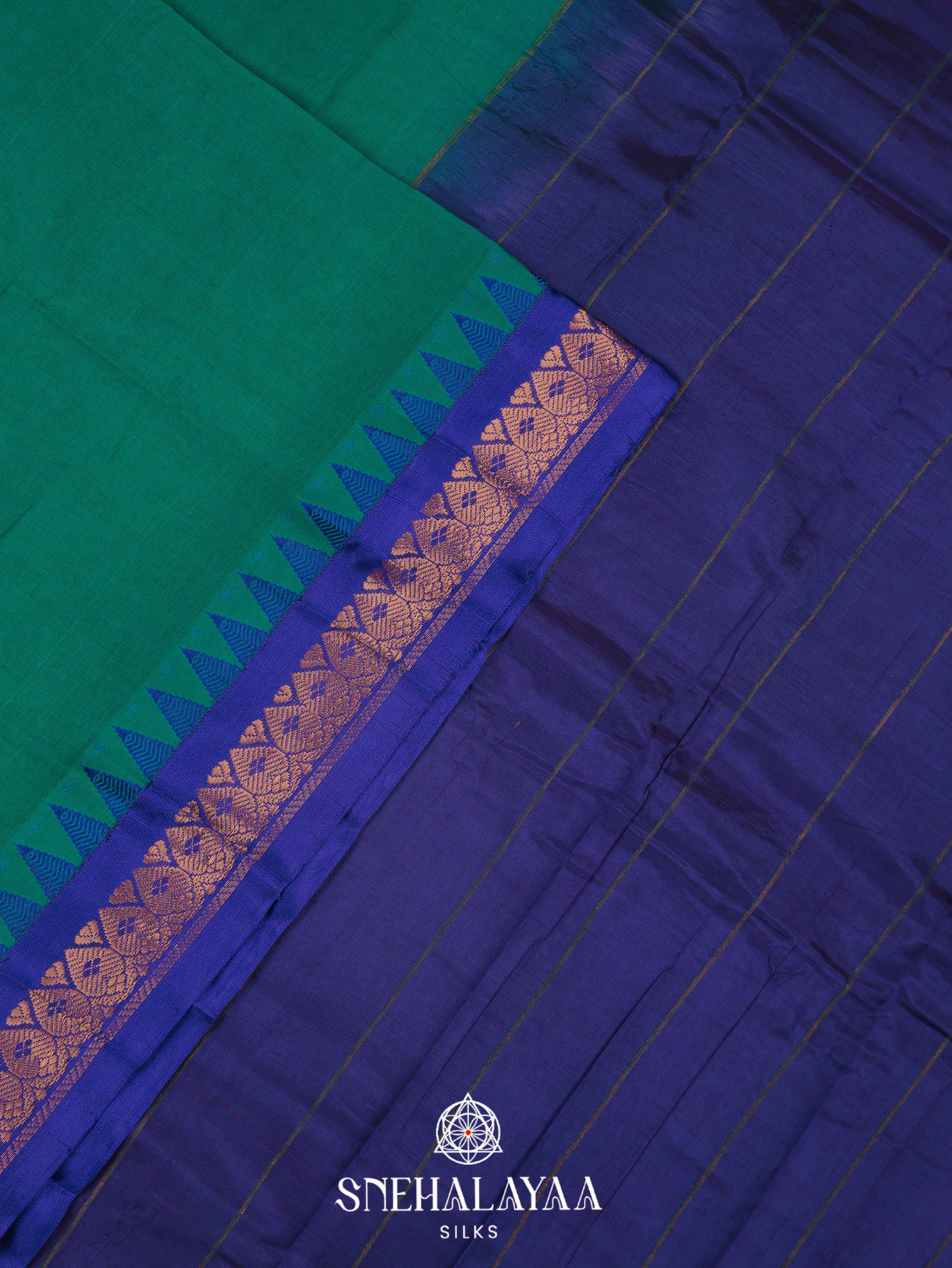 Green Gadwal Cotton Saree