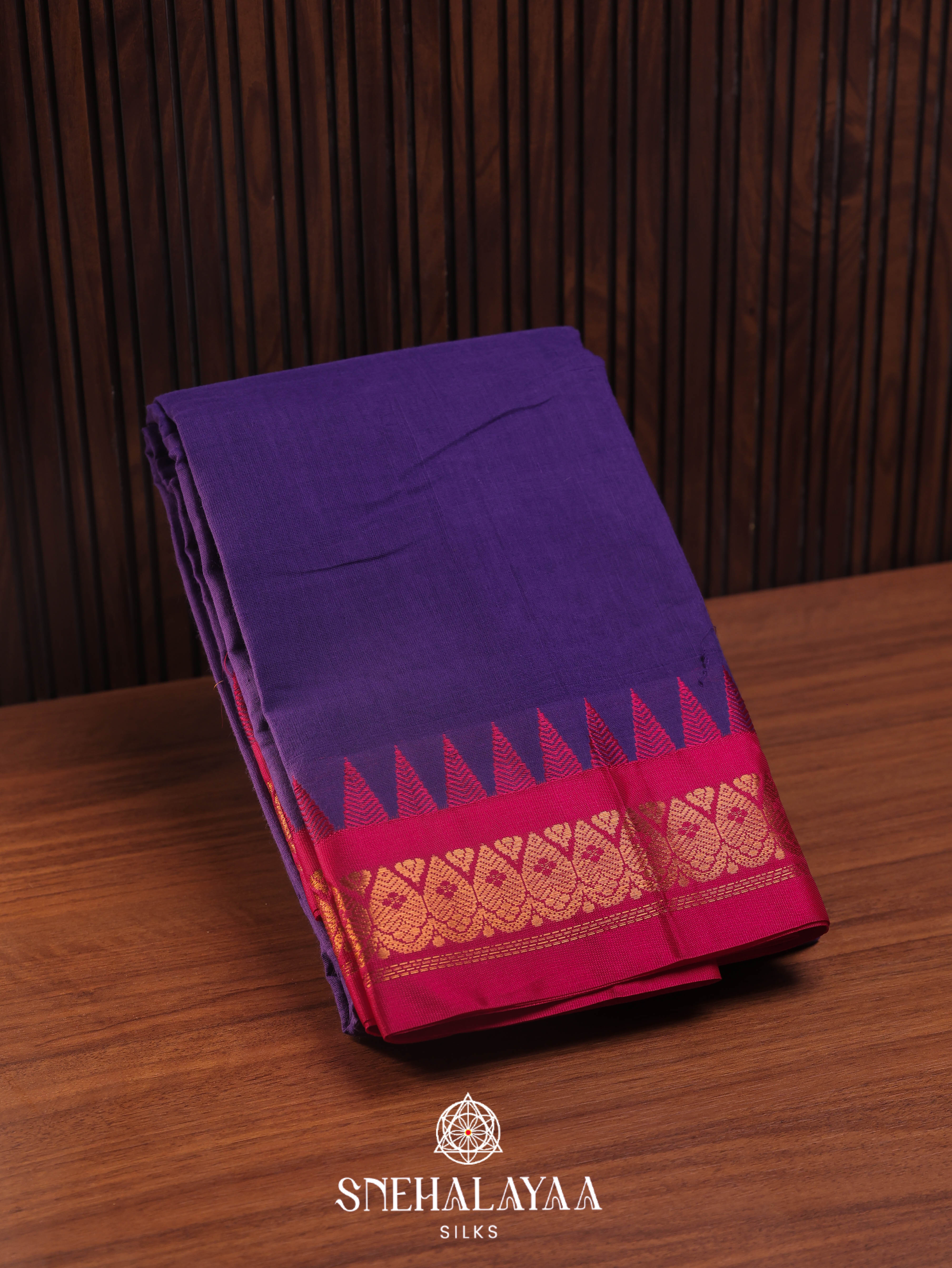 Blue Gadwal Cotton Saree