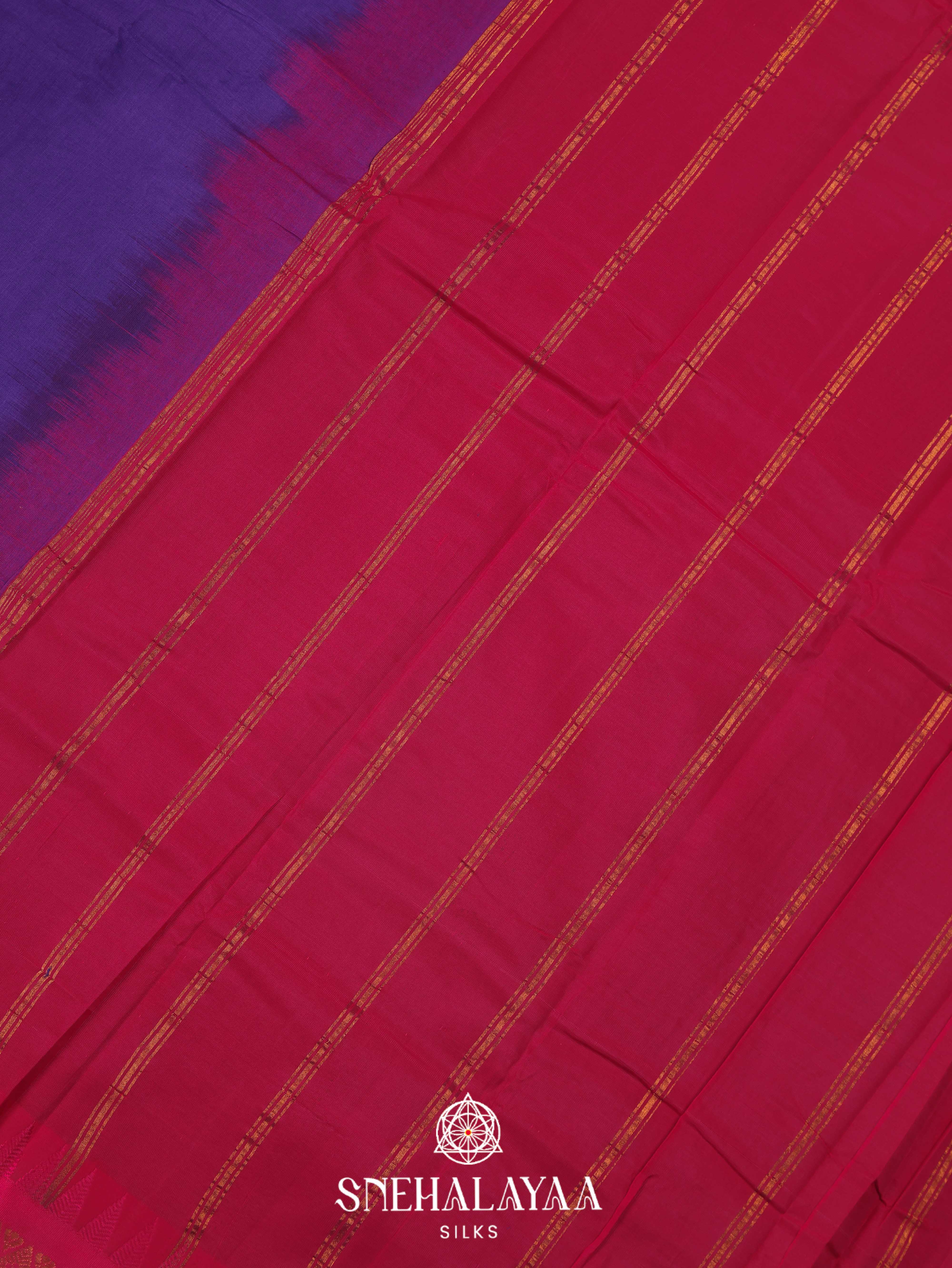 Blue Gadwal Cotton Saree