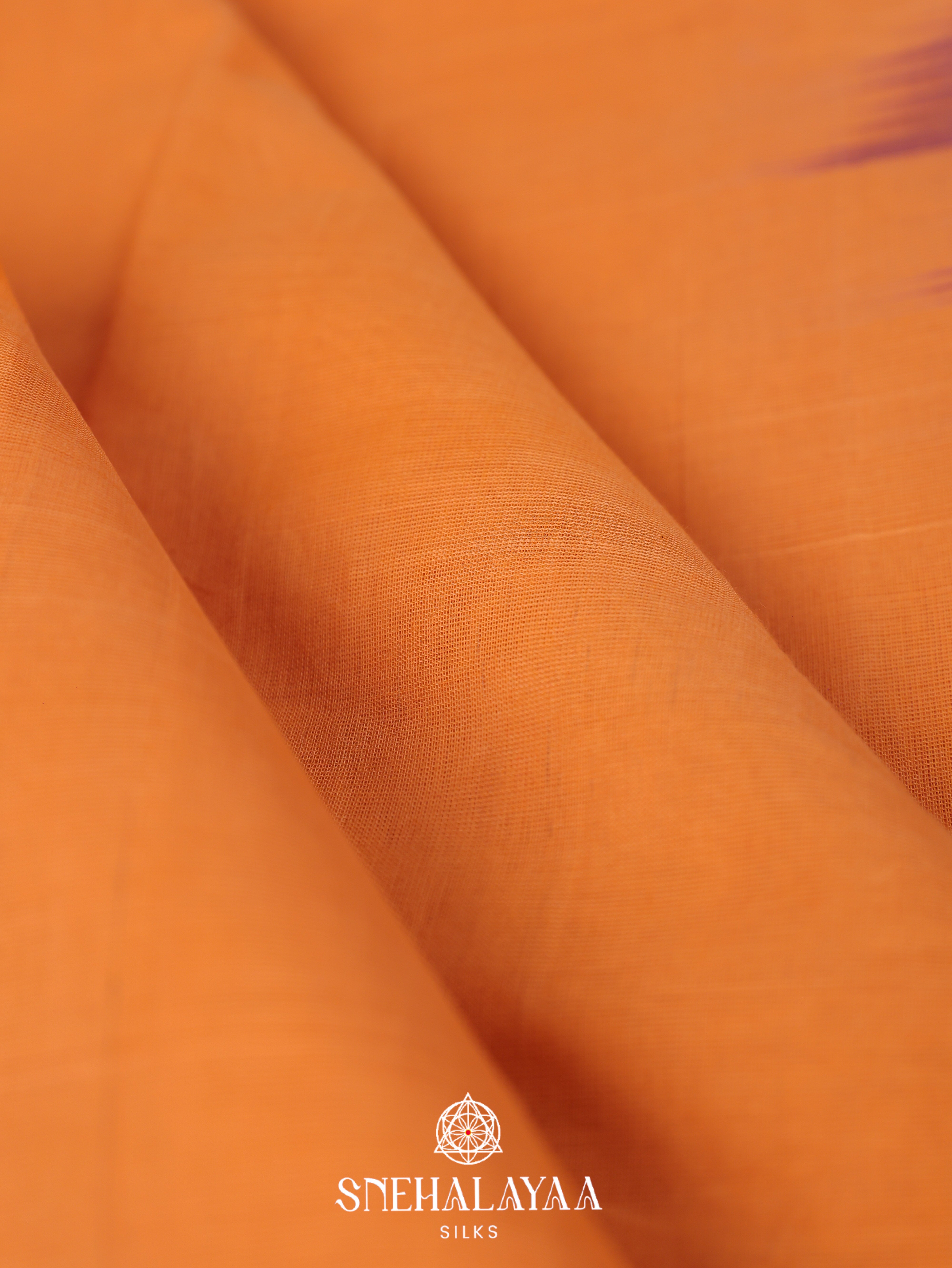 Peach Gadwal Cotton Saree