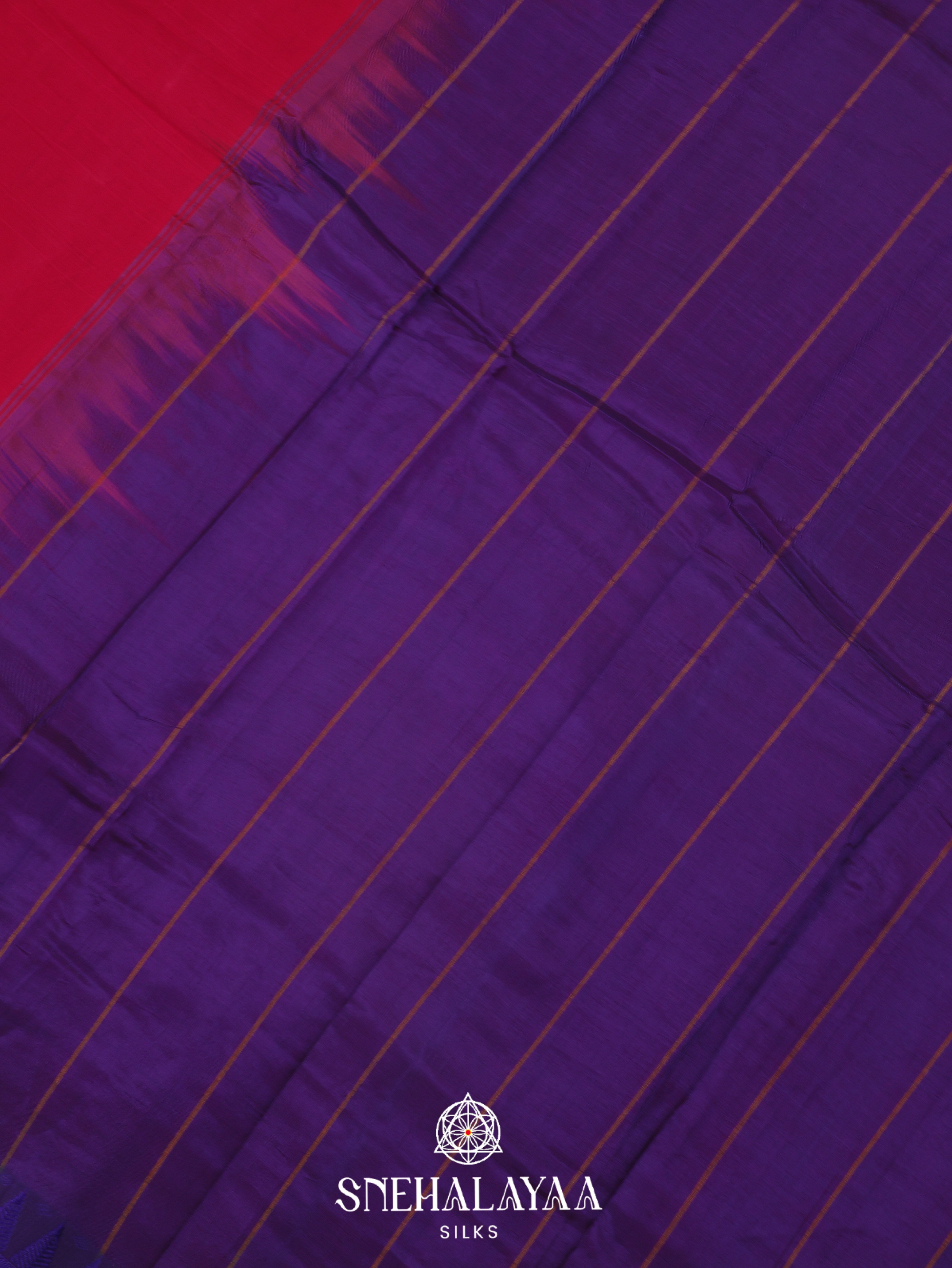 Burgandy Gadwal Cotton Saree