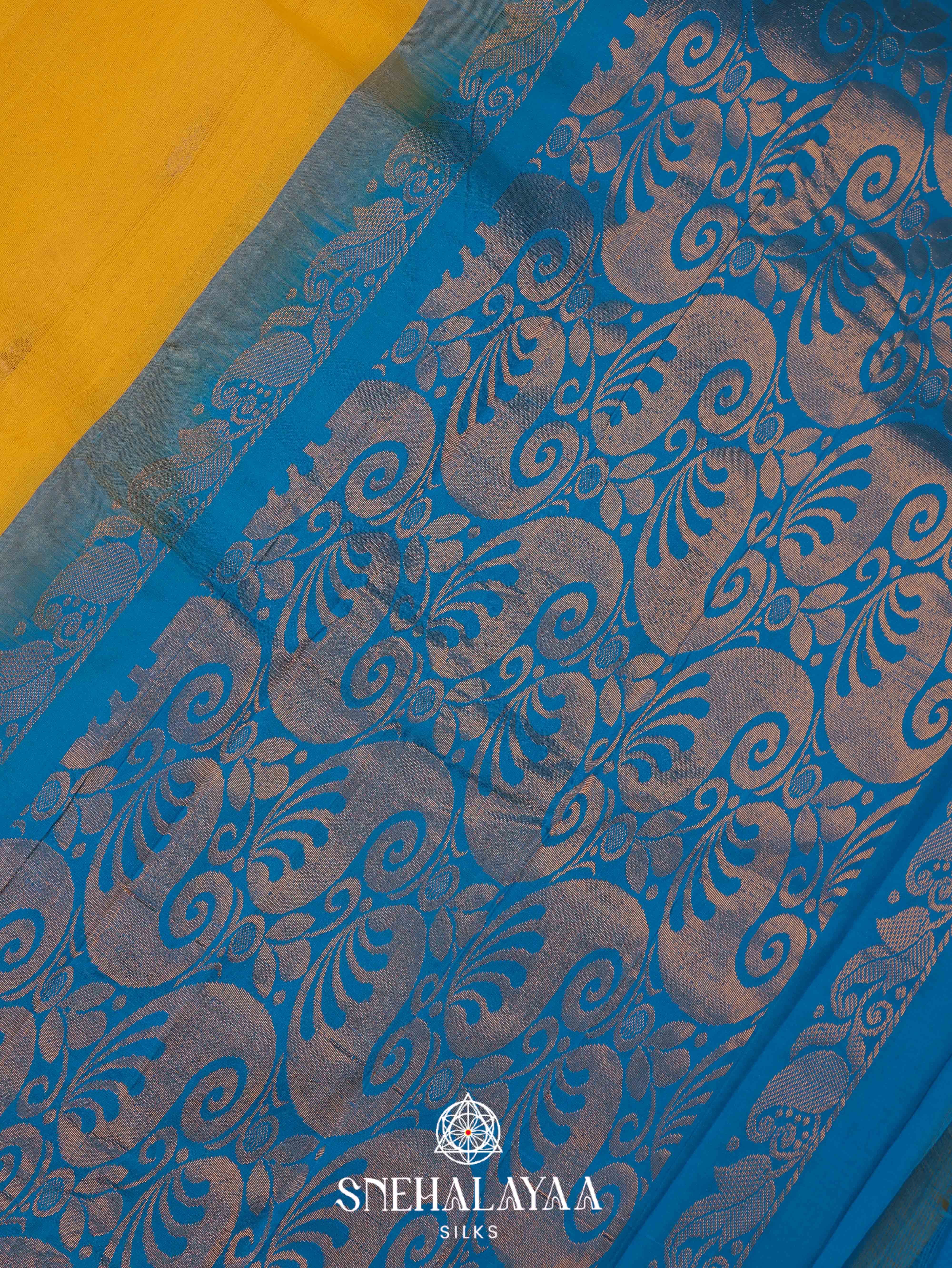 Yellow Gadwal Cotton Saree