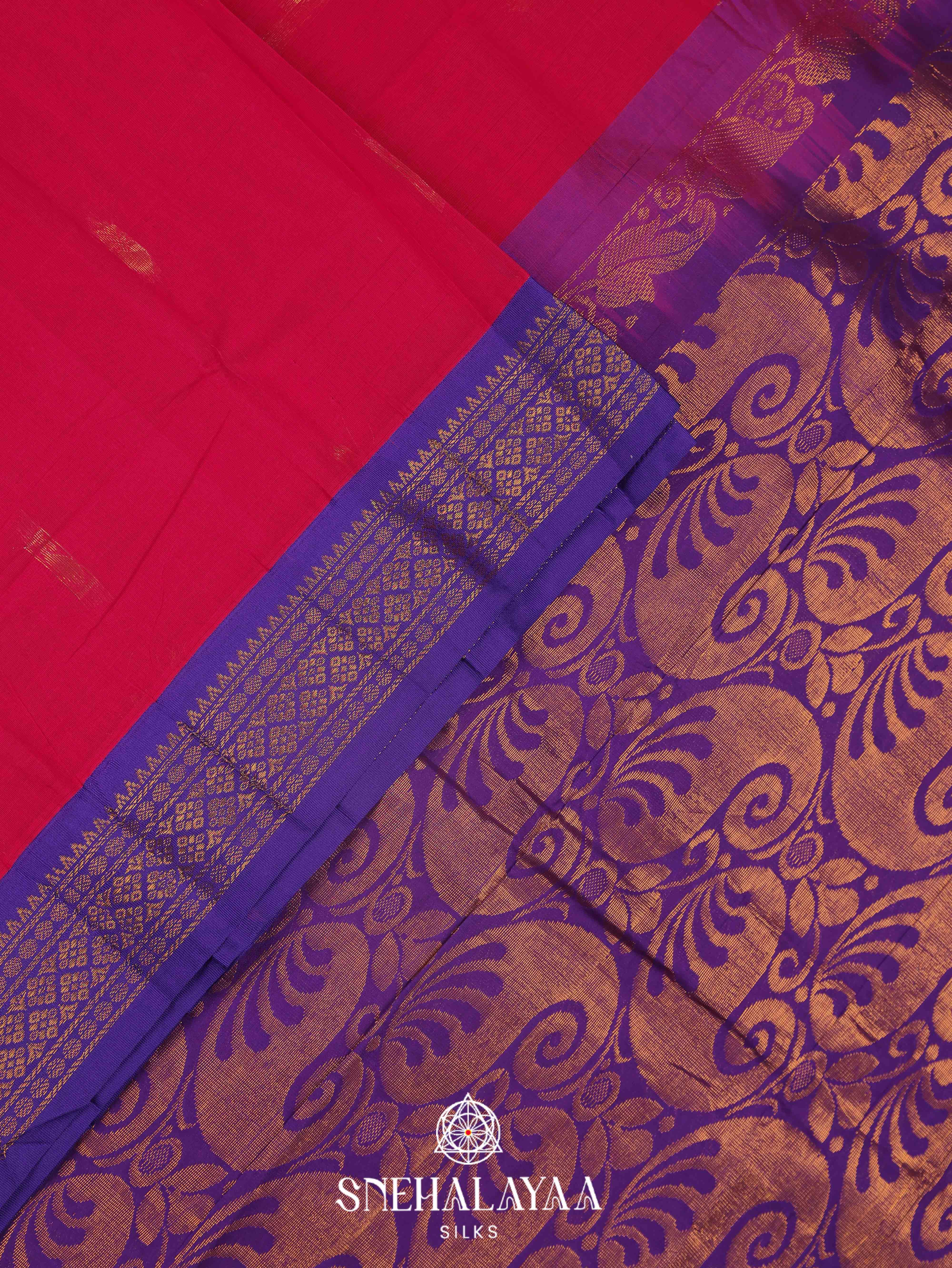 Rani Pink Gadwal Cotton Saree