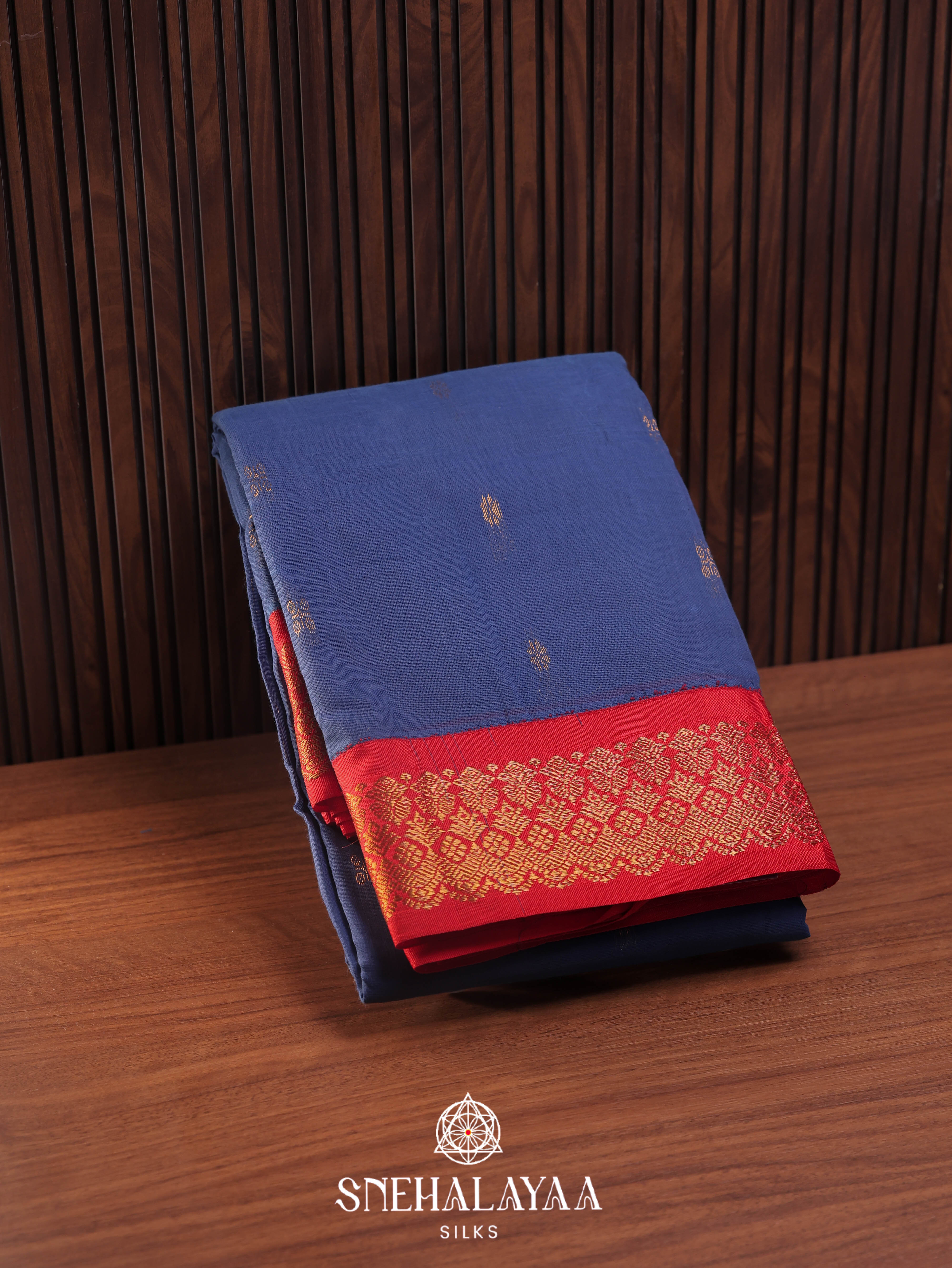 Blue Gadwal Cotton Saree