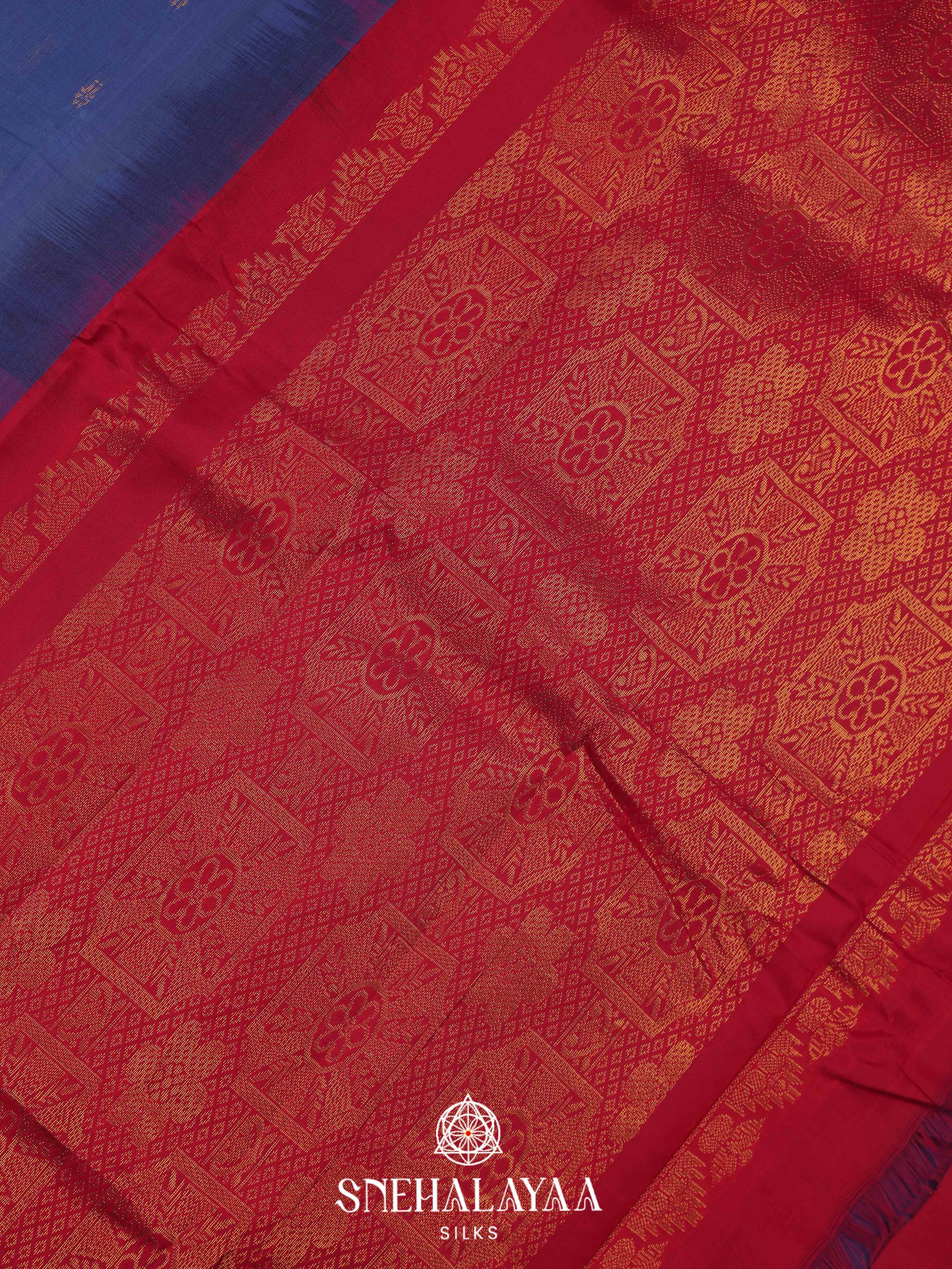 Blue Gadwal Cotton Saree