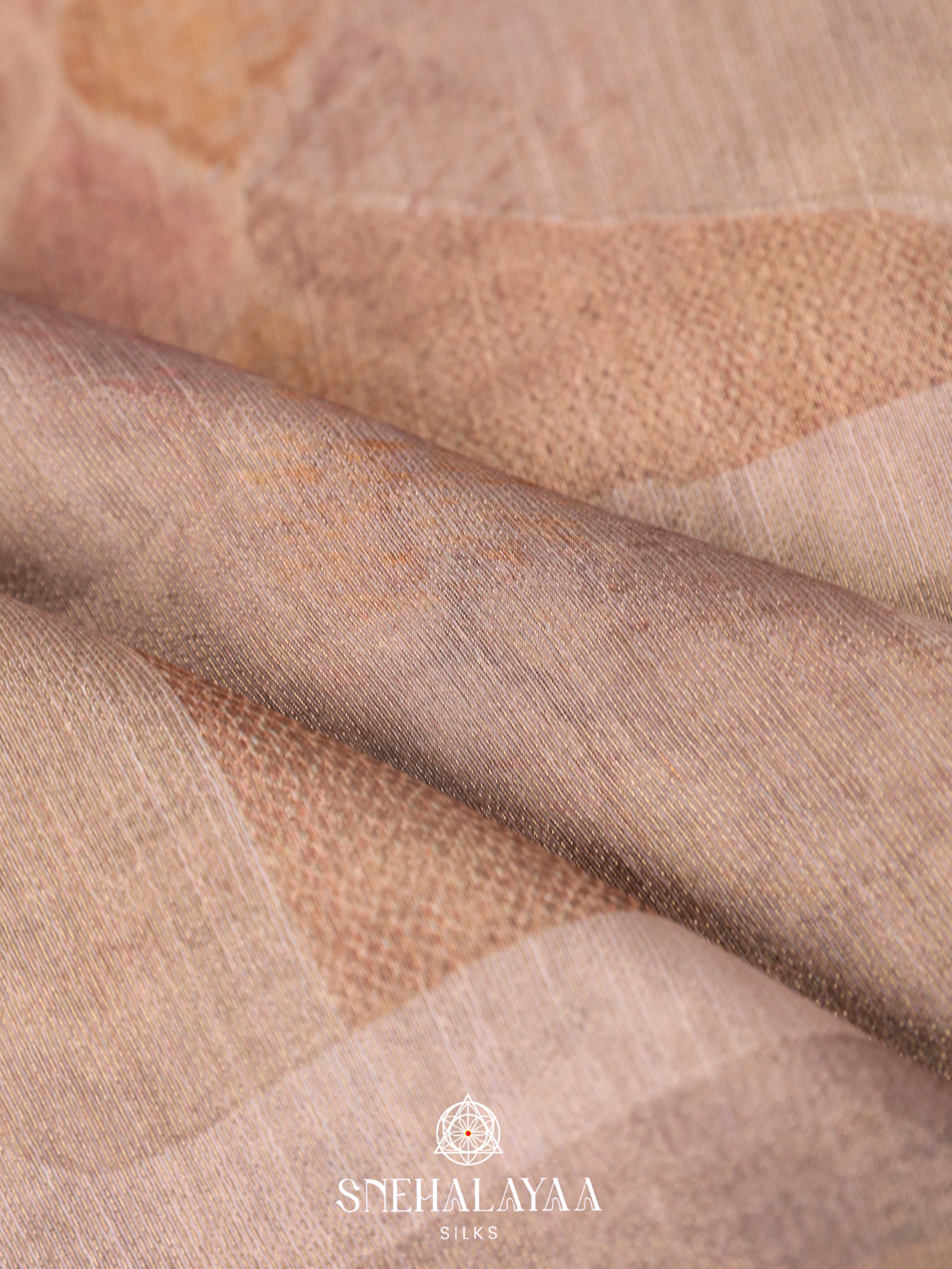 Beige Linen Tissue Saree