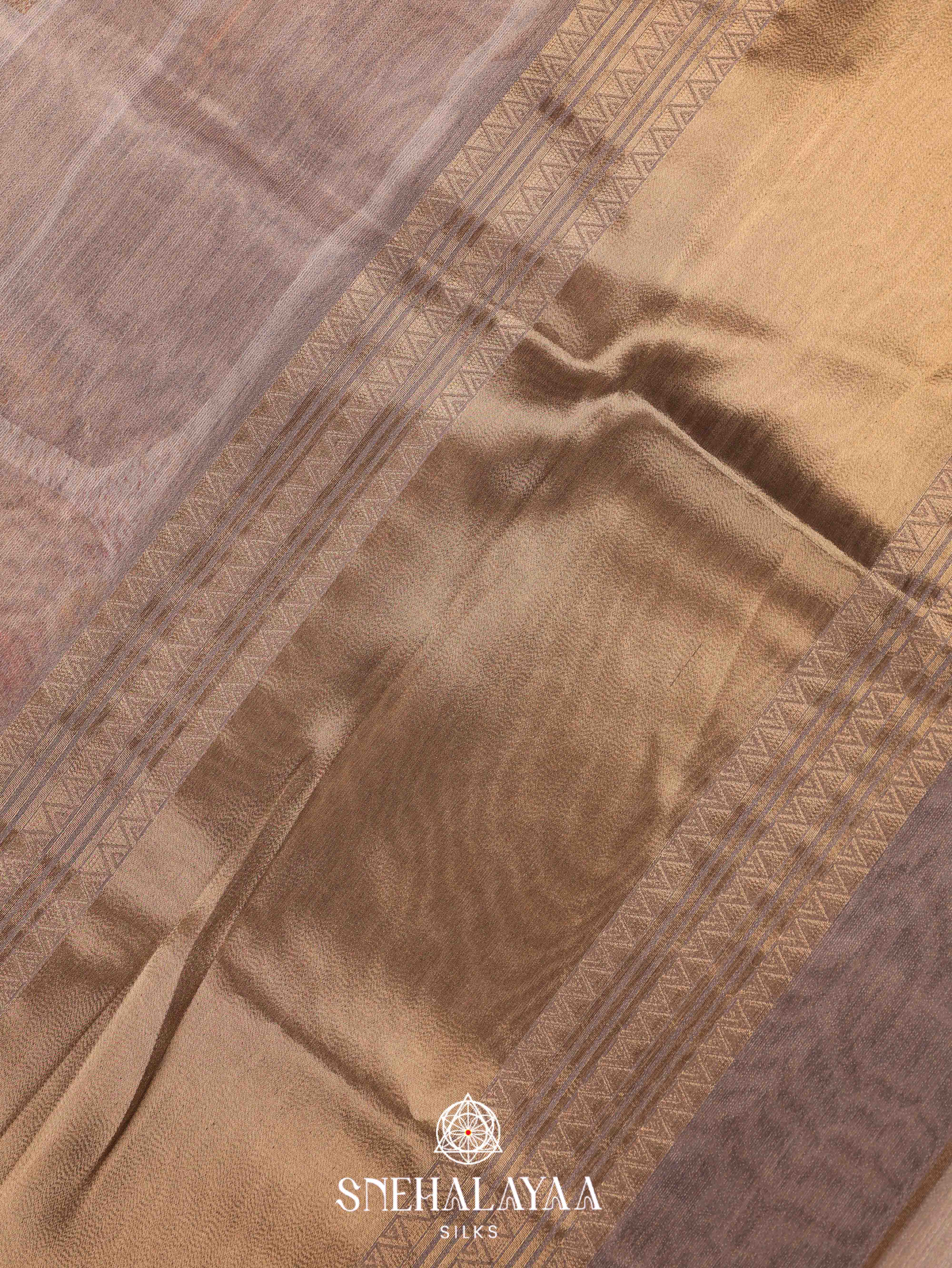 Beige Linen Tissue Saree