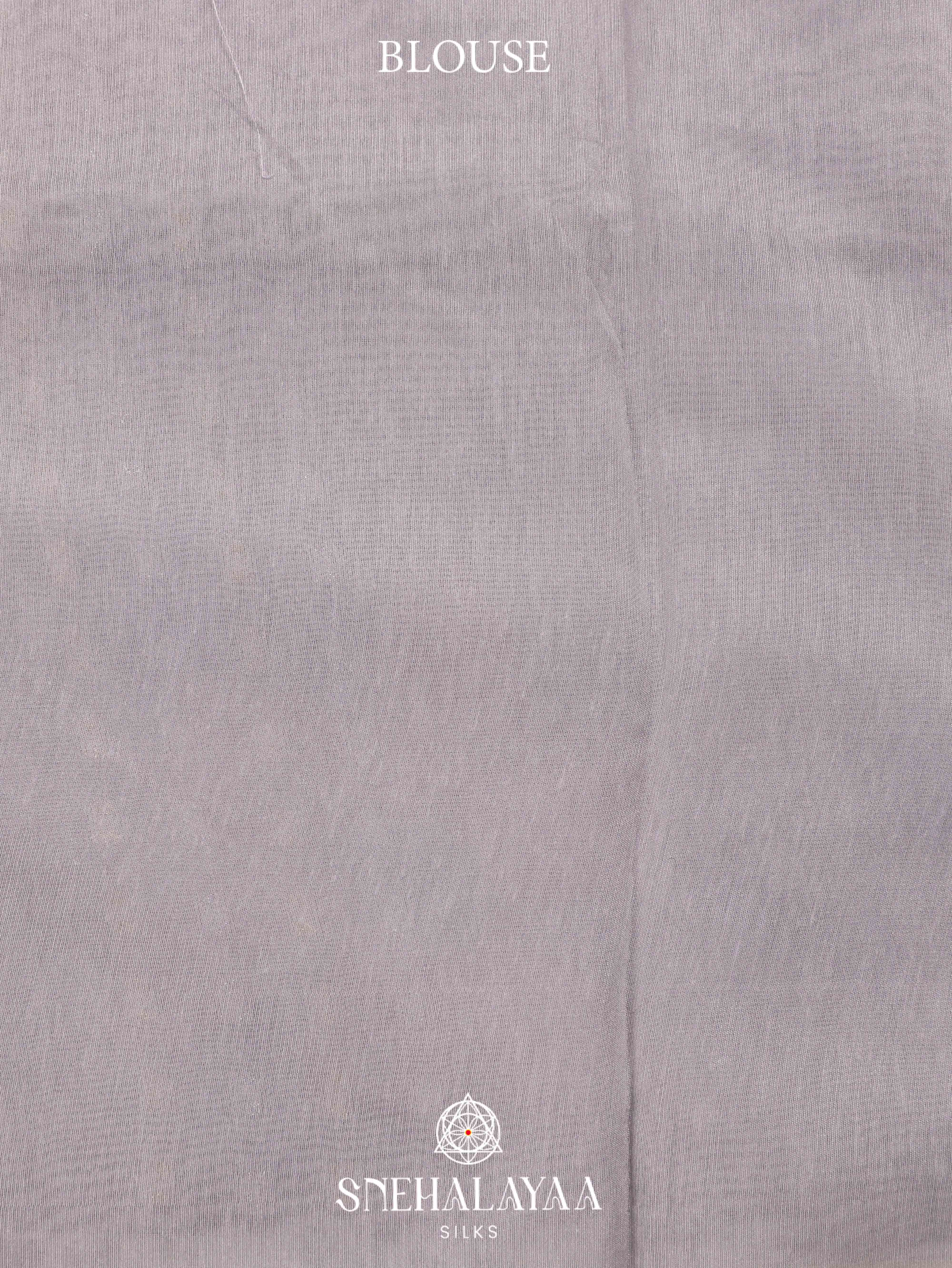 Grey Printed Linen Saree