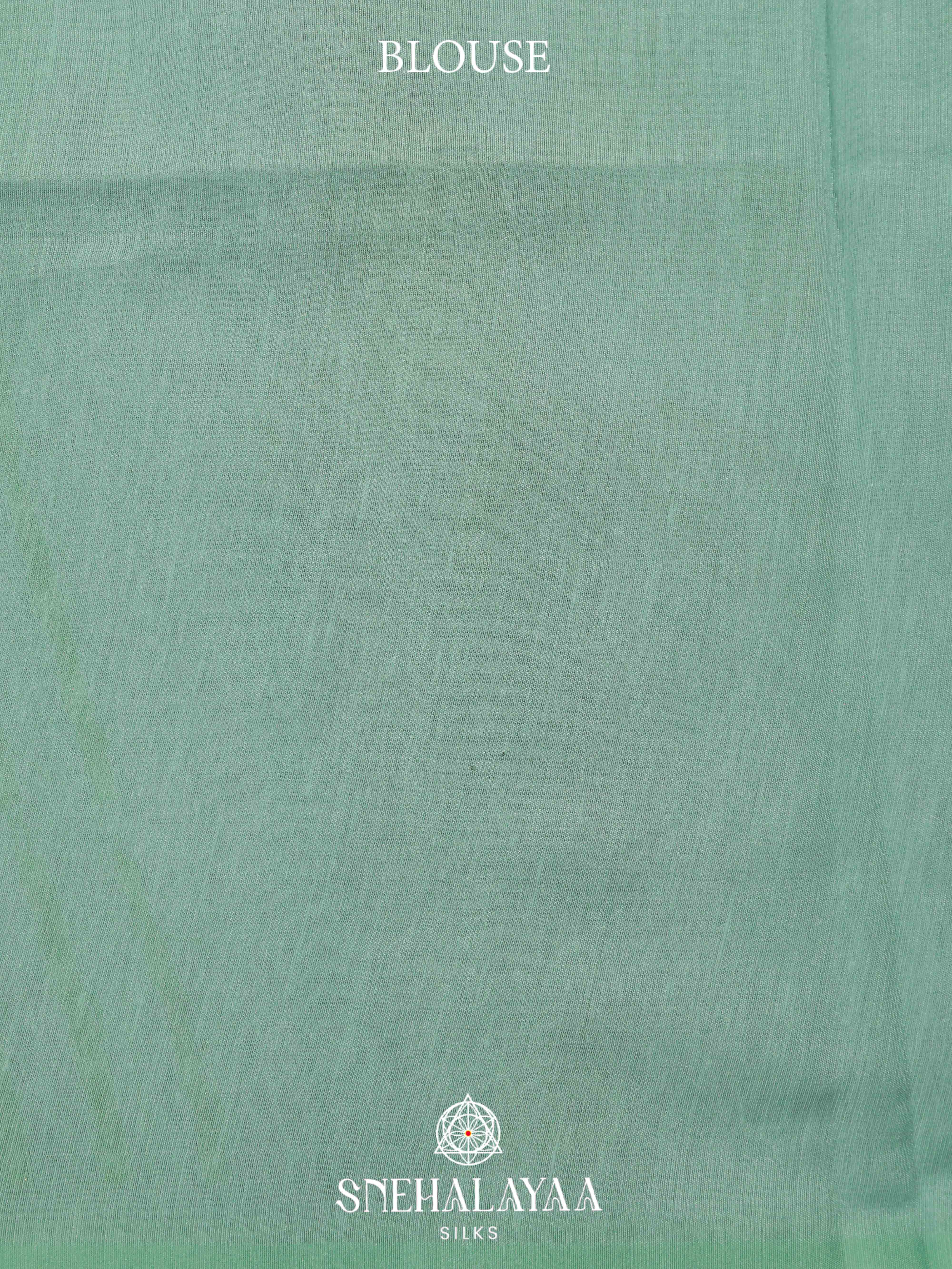 Mint Green Printed Linen Saree