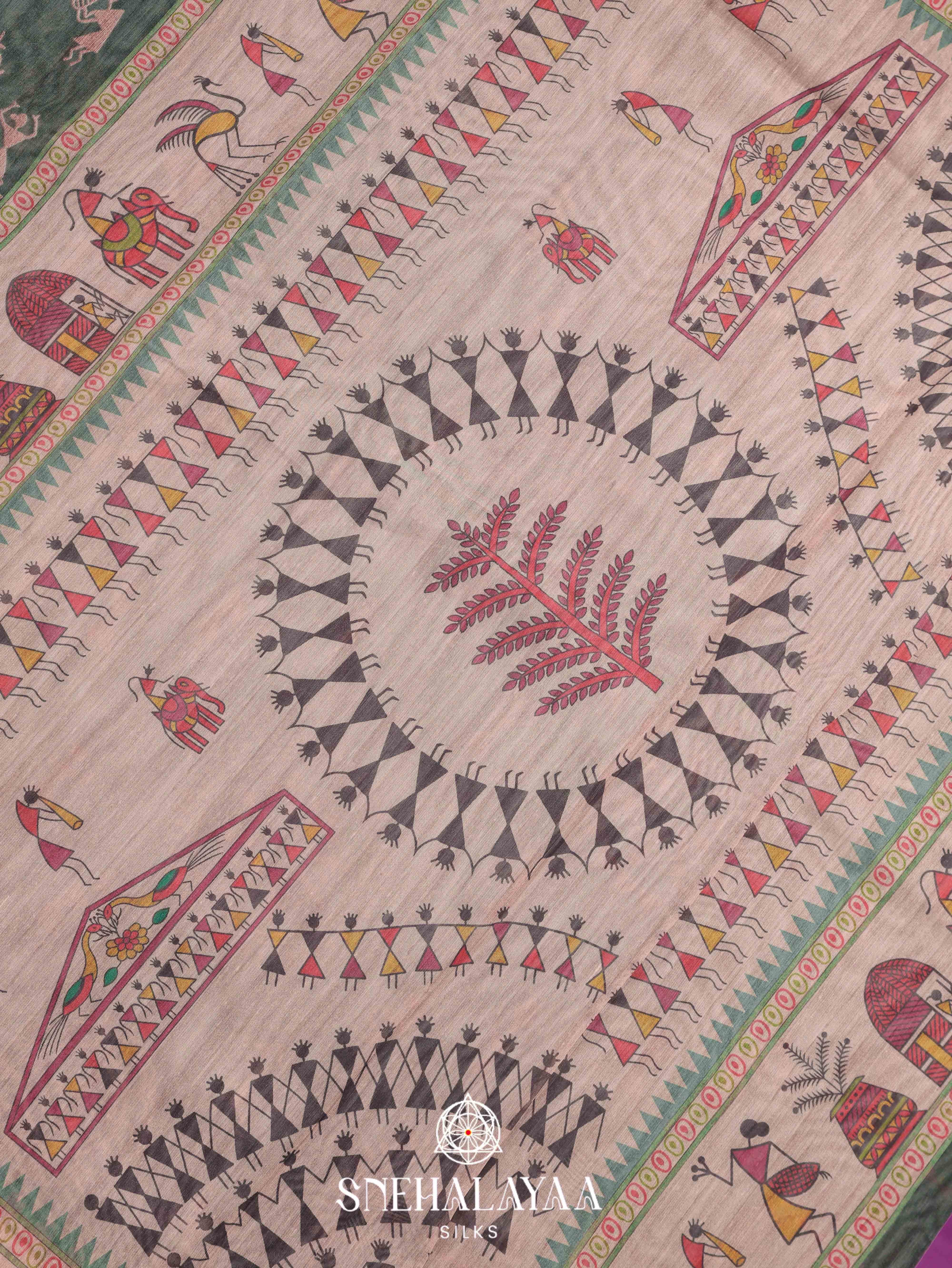 Green Linen Saree