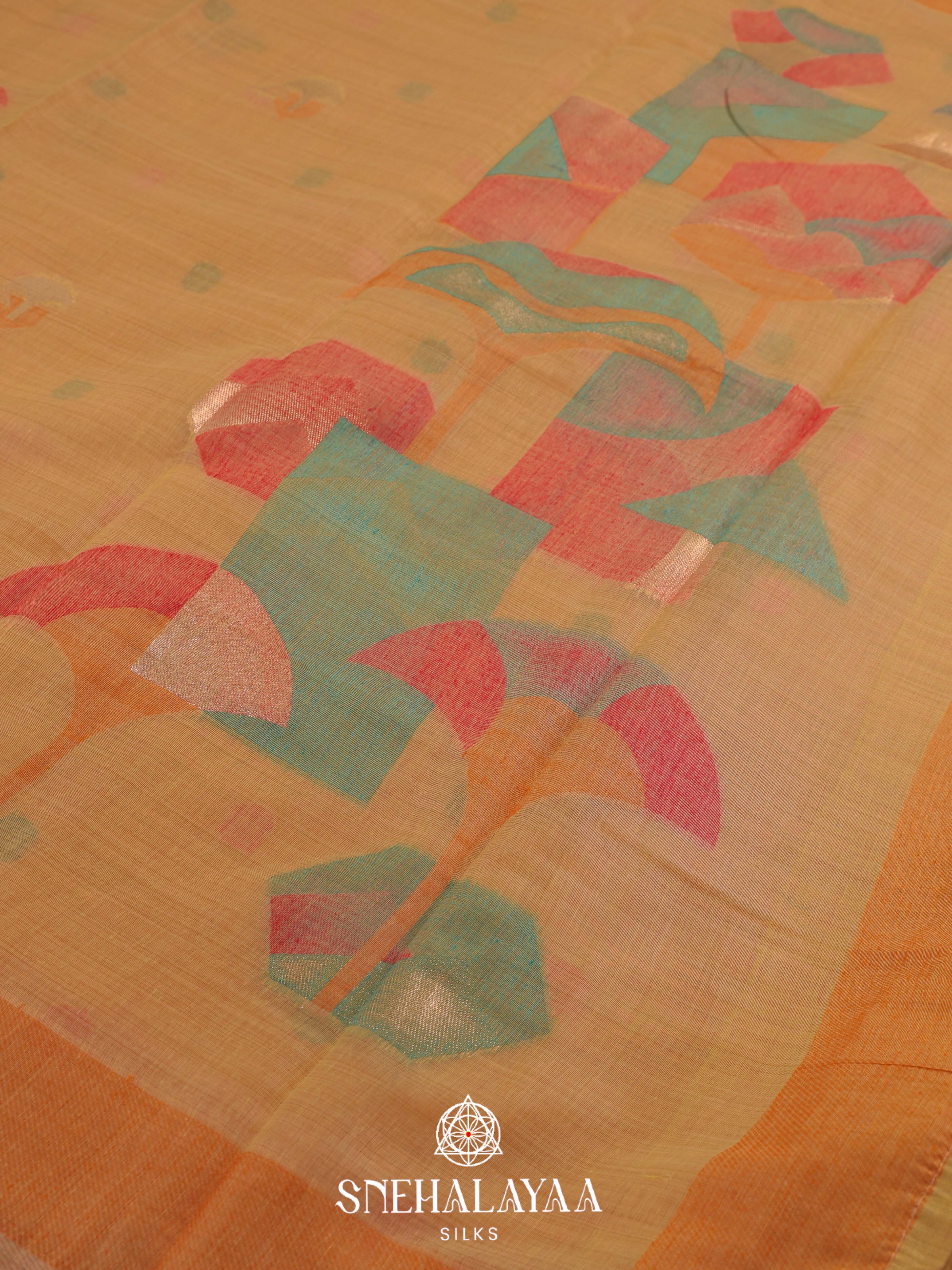 Yellow Munga Cotton Saree