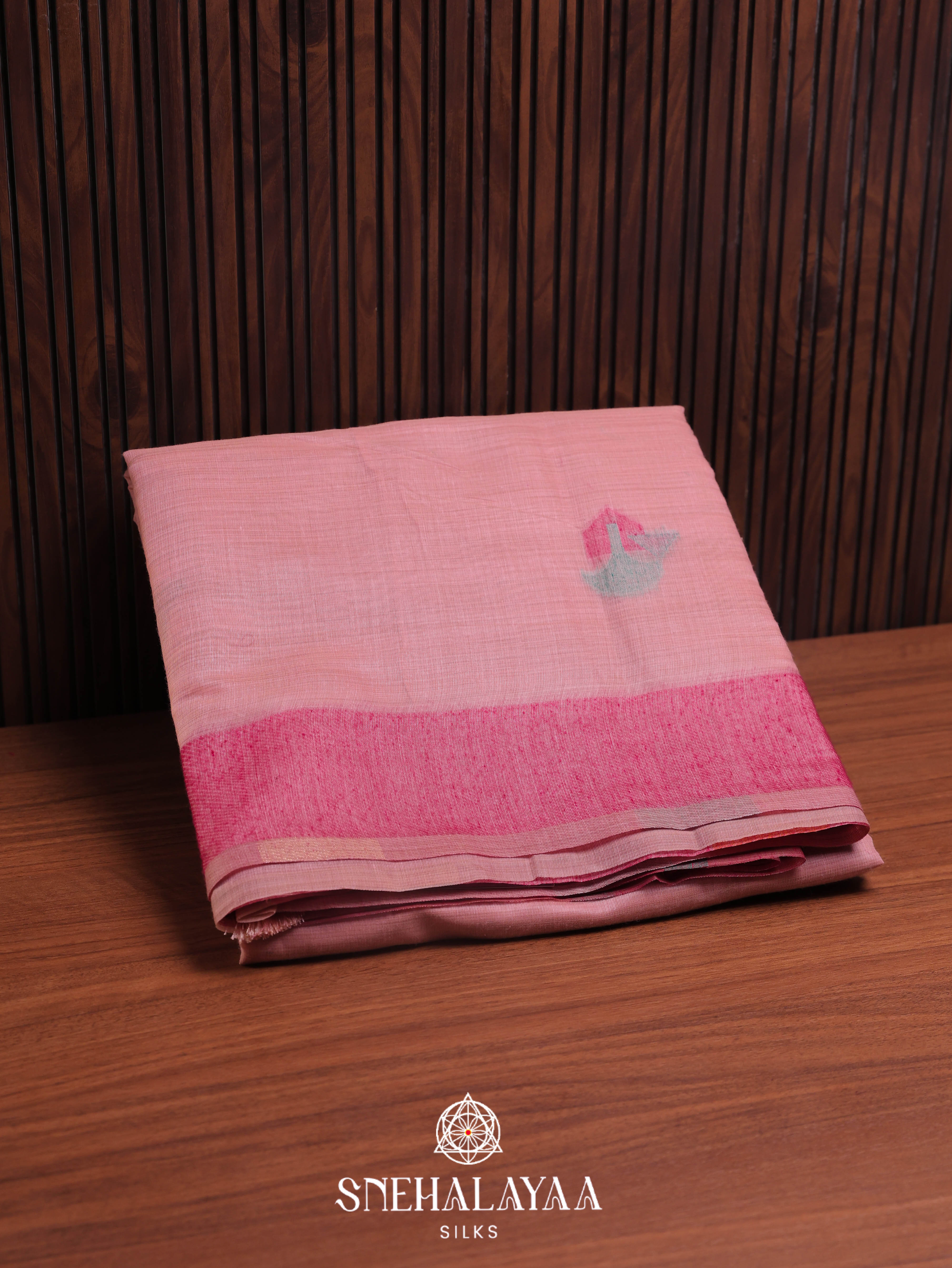 Pink Munga Cotton Saree