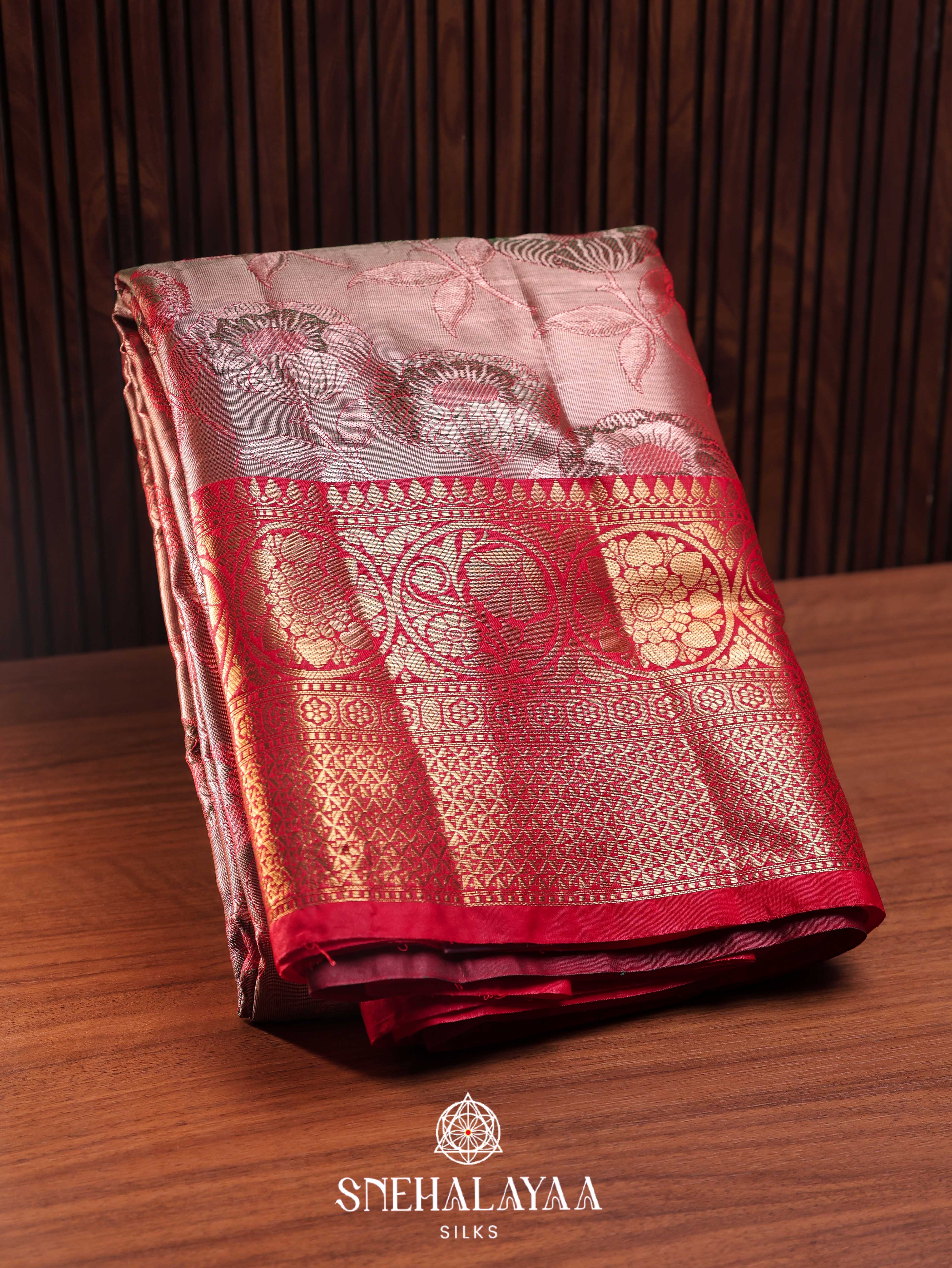 Mauve Pink Art Silk Saree