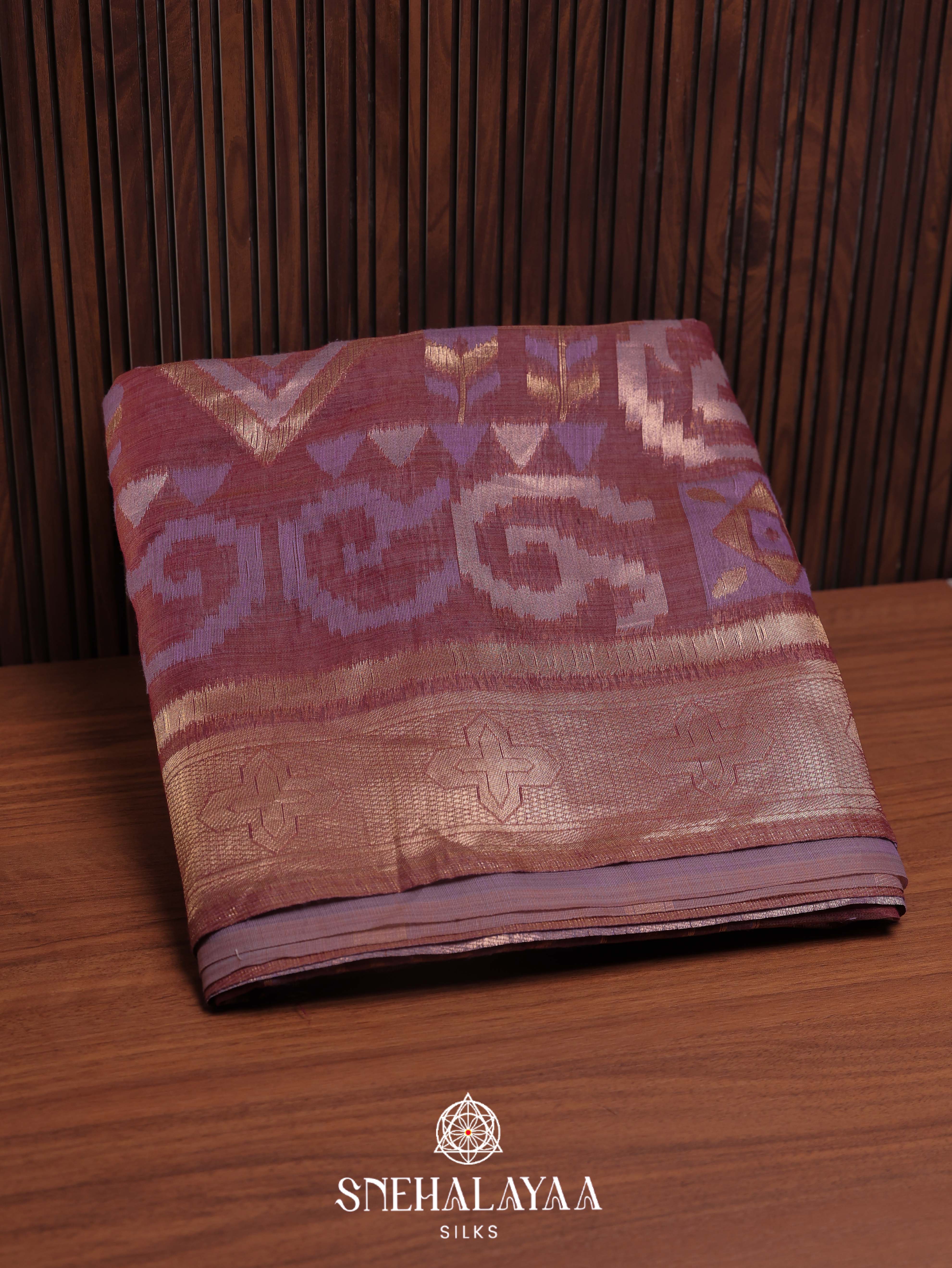 Mauve Munga Cotton Saree