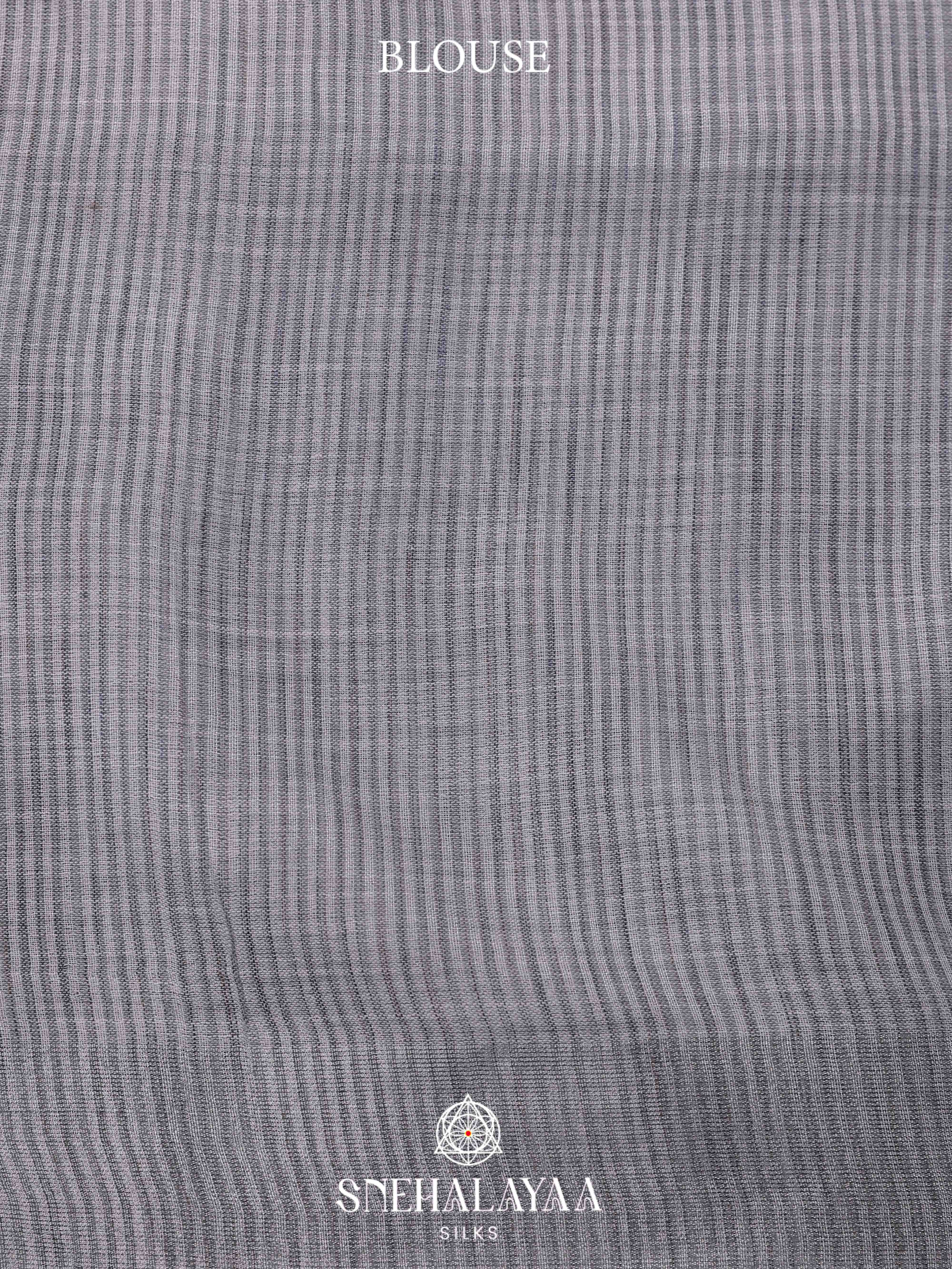Grey Linen Tissue Saree