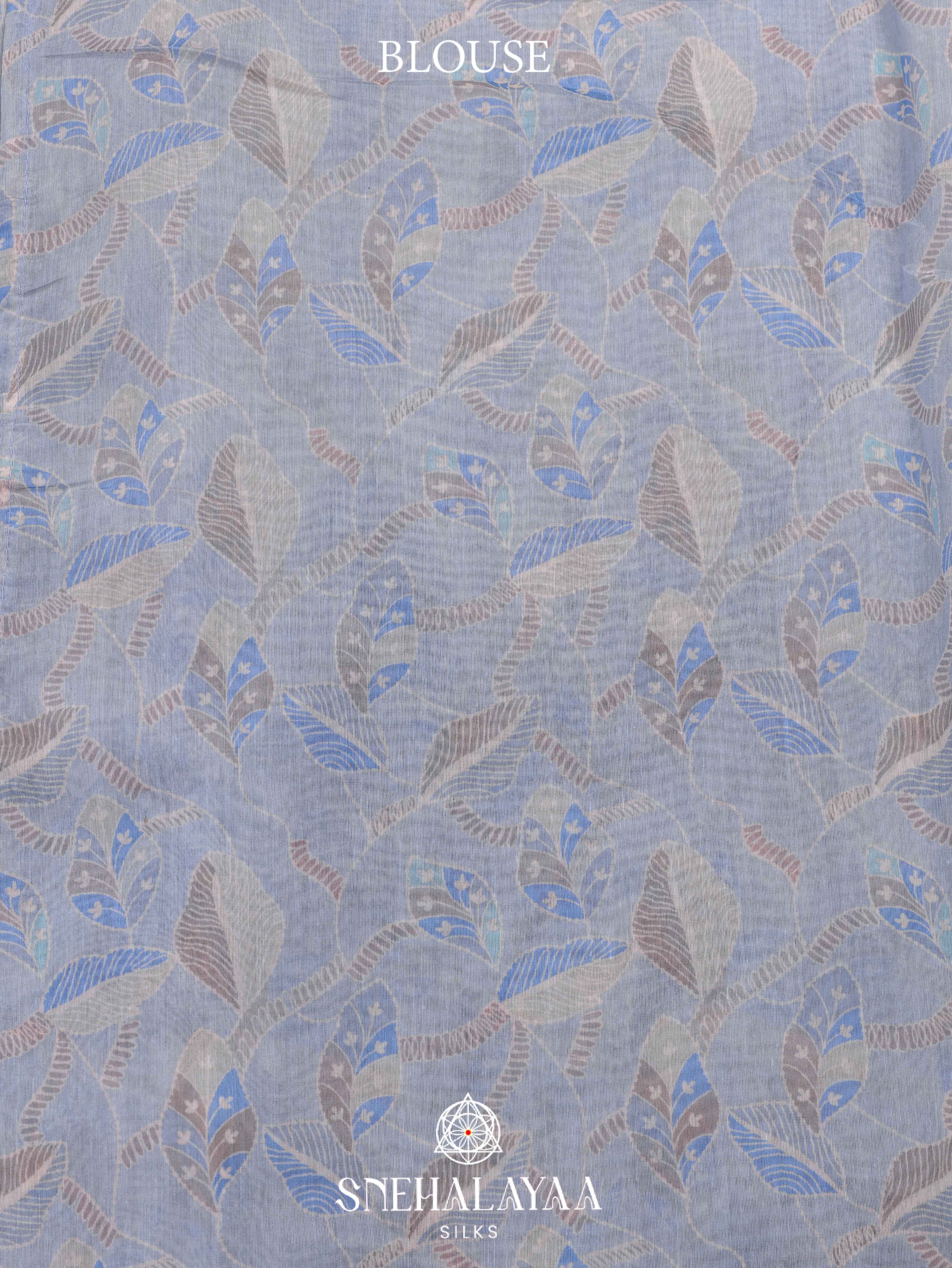 Pale Blue Linen Saree