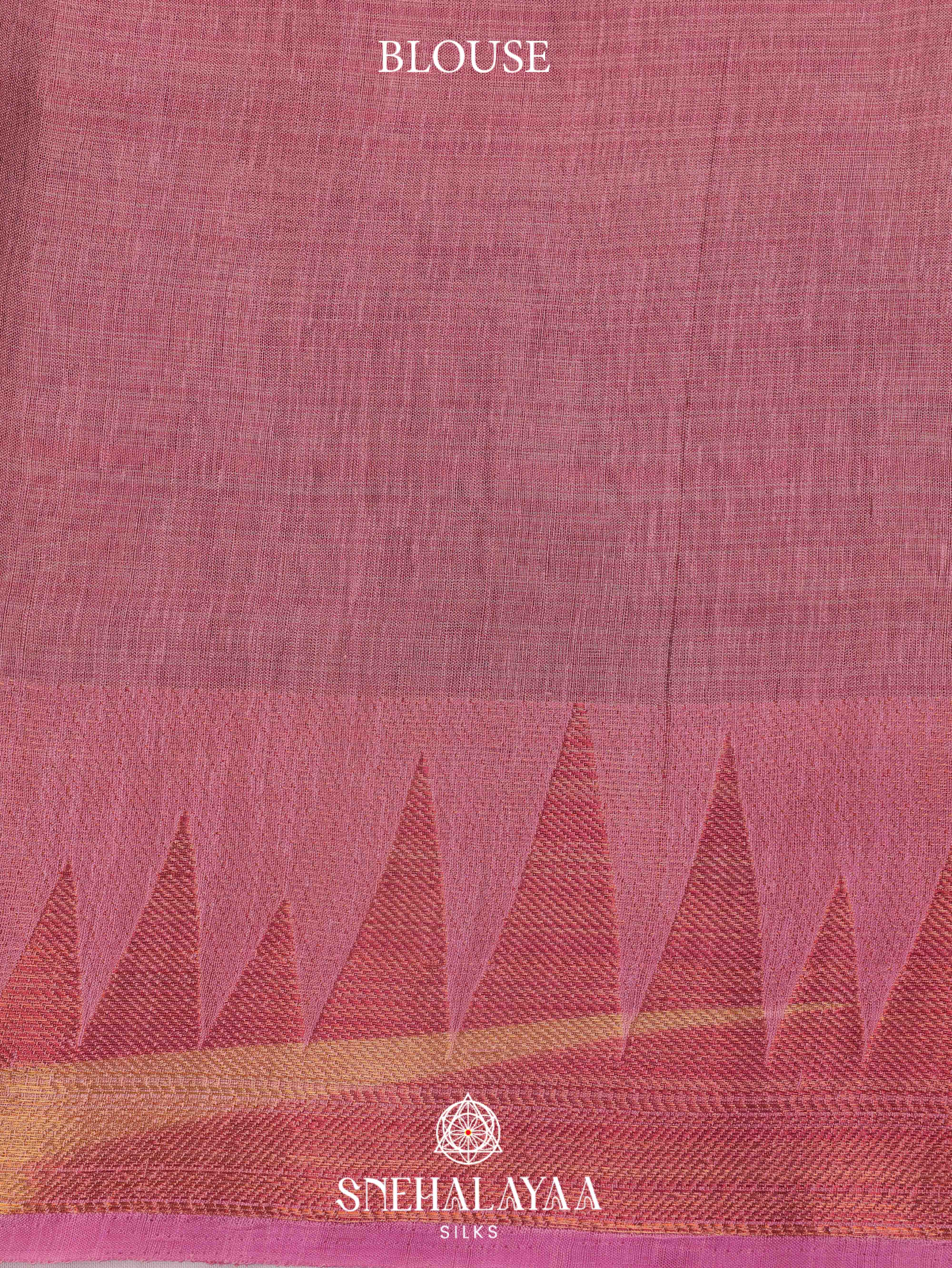 Peach Linen Saree