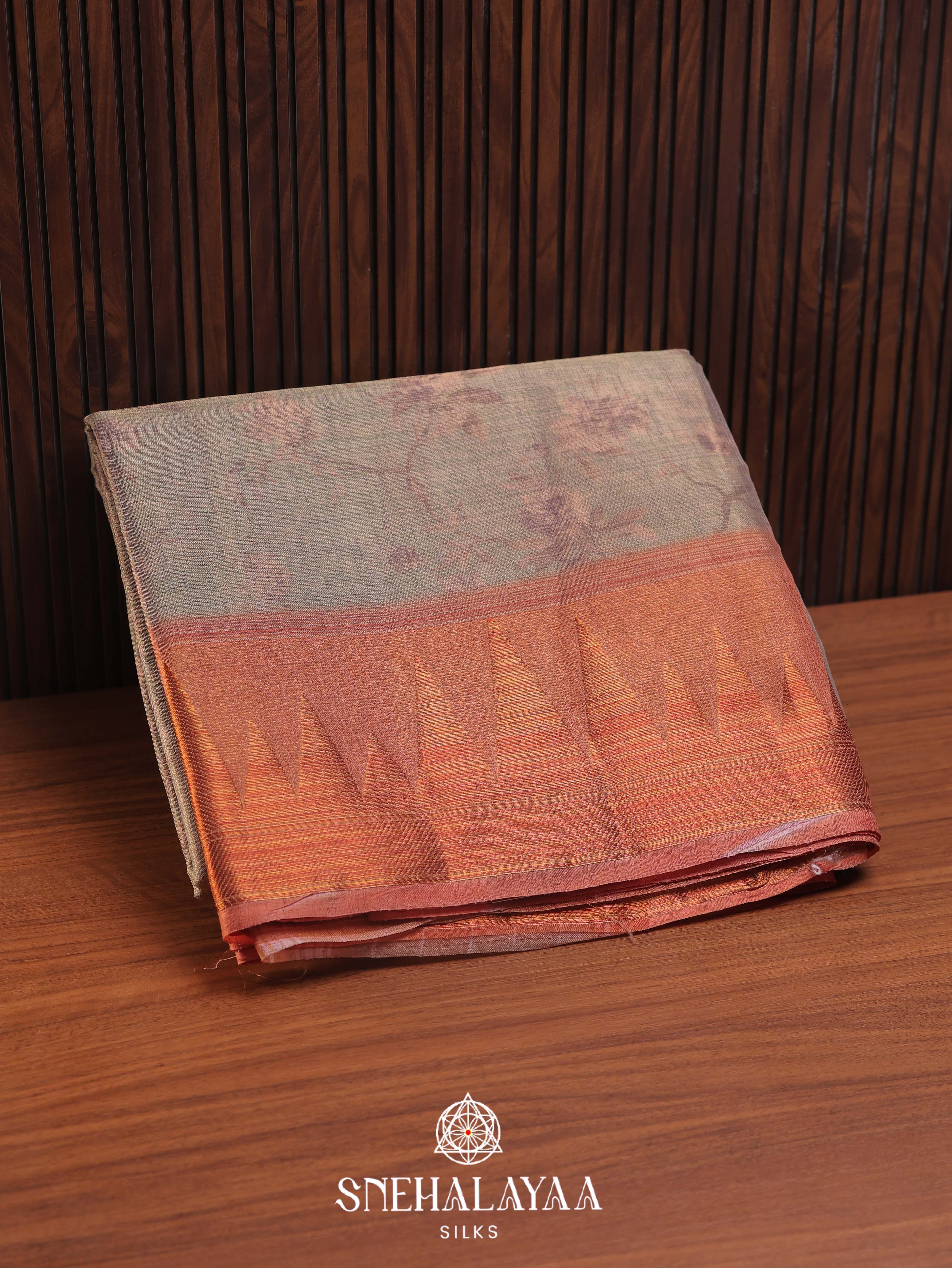 Grey Linen Saree