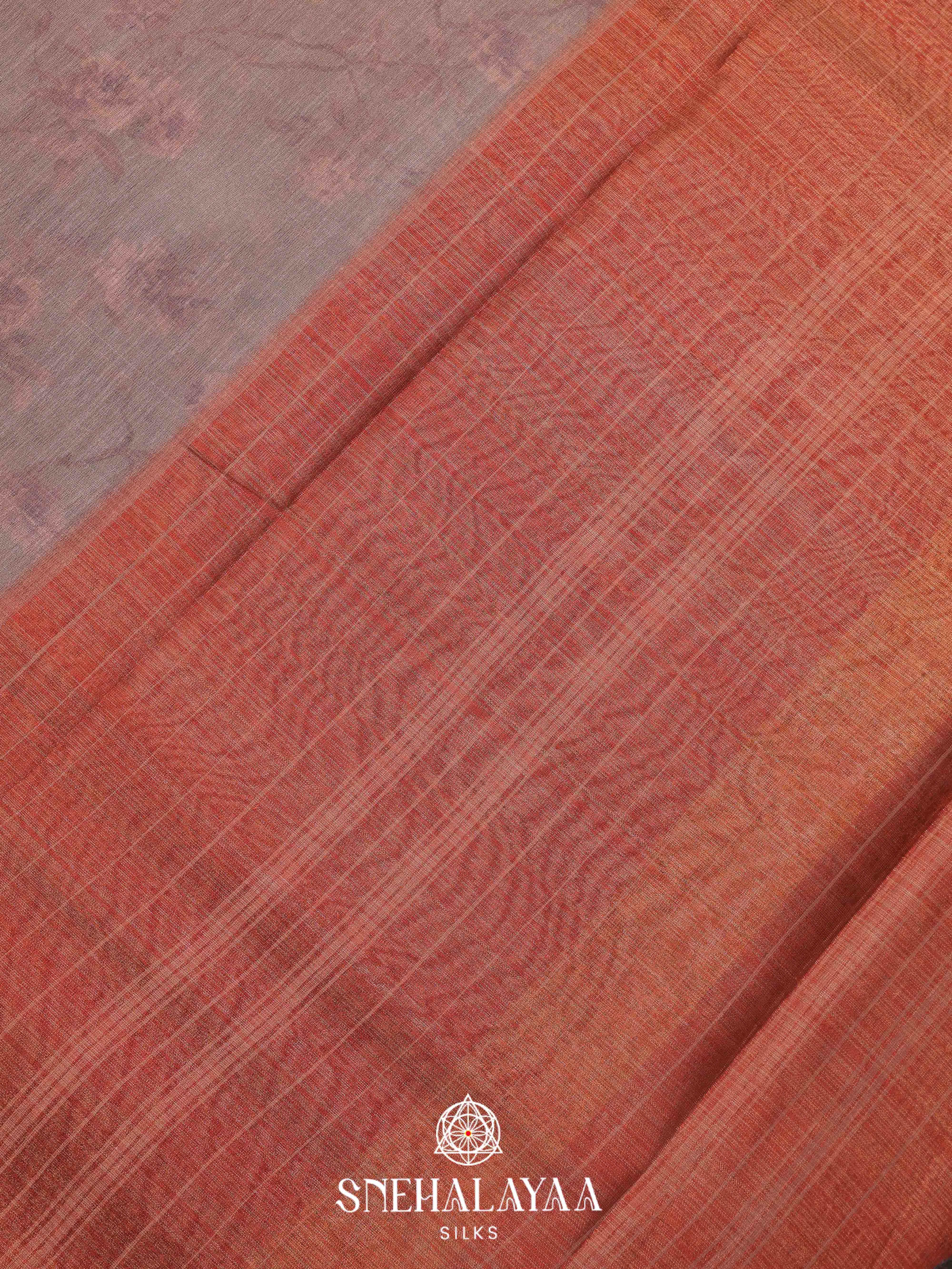 Grey Linen Saree