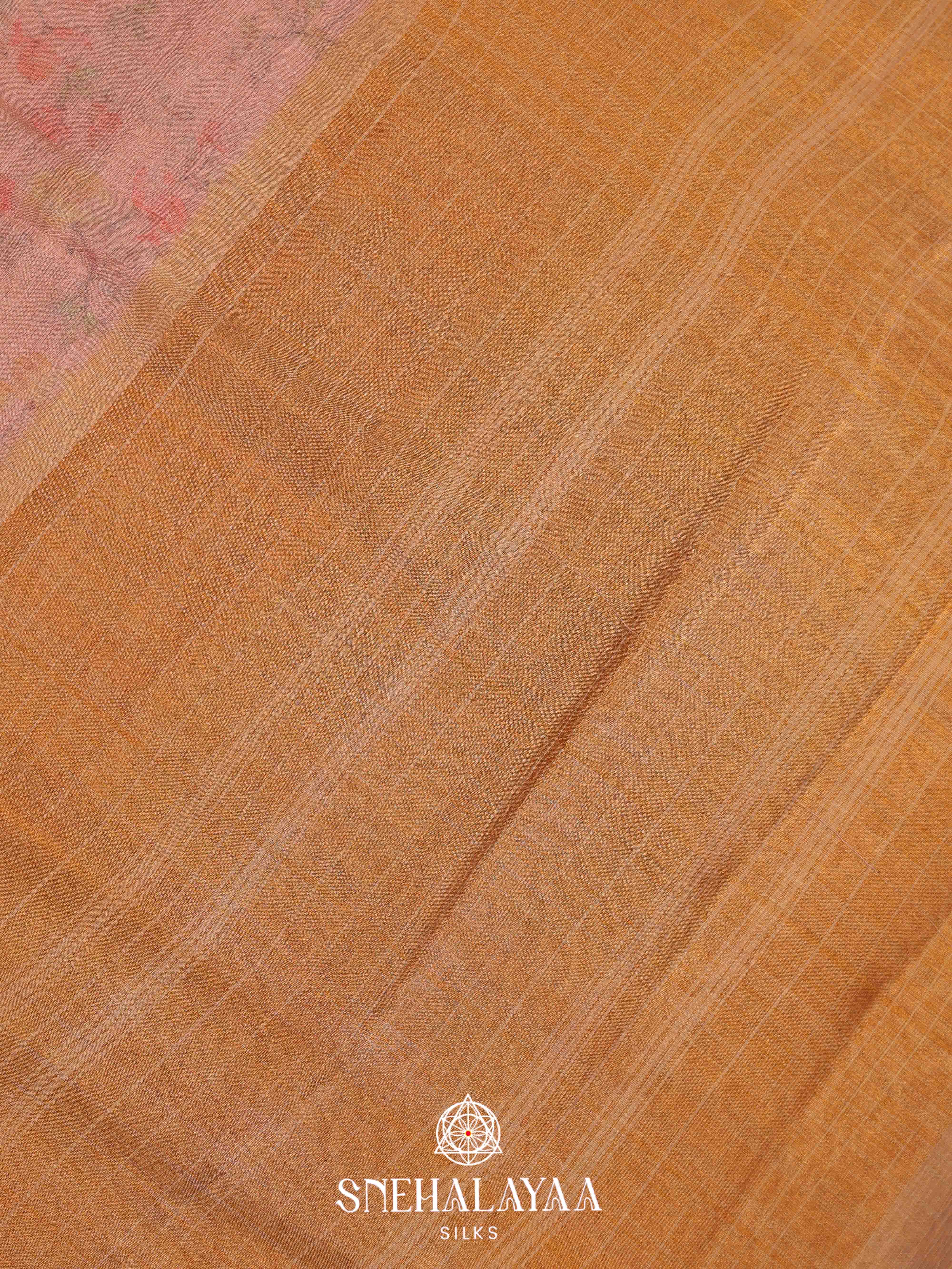 Pink Linen Saree
