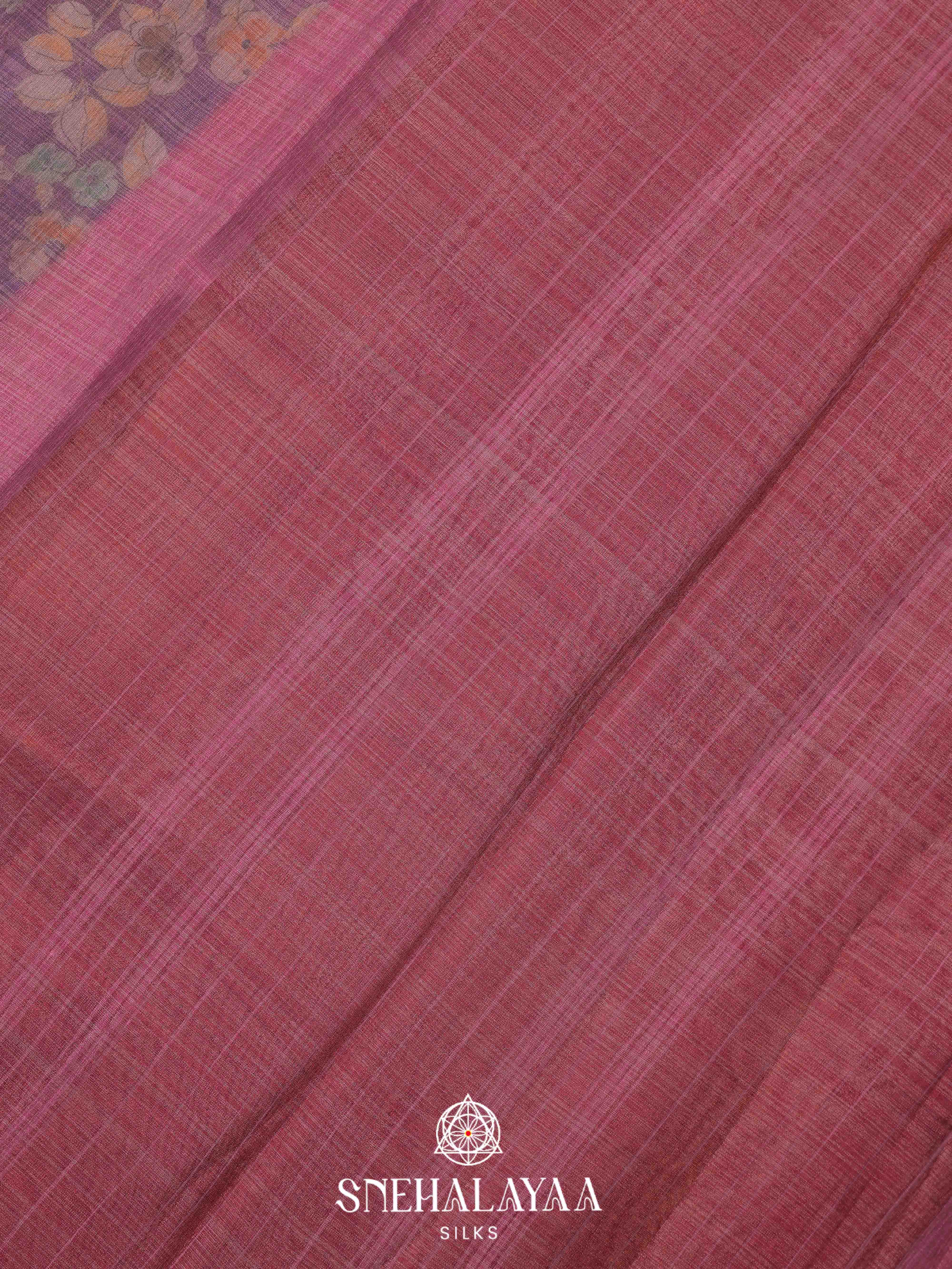 Purple Linen Saree