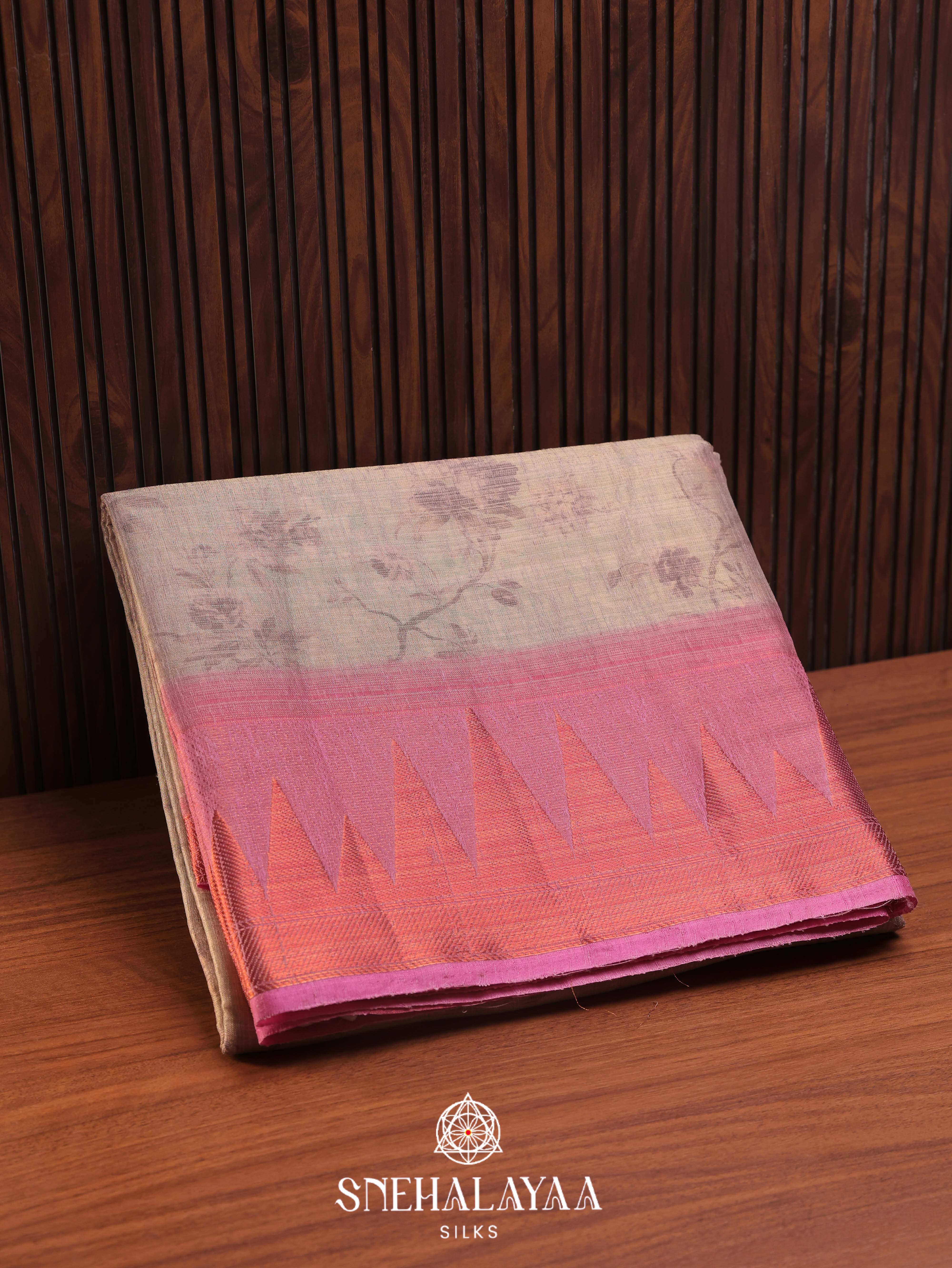 Grey Linen Saree