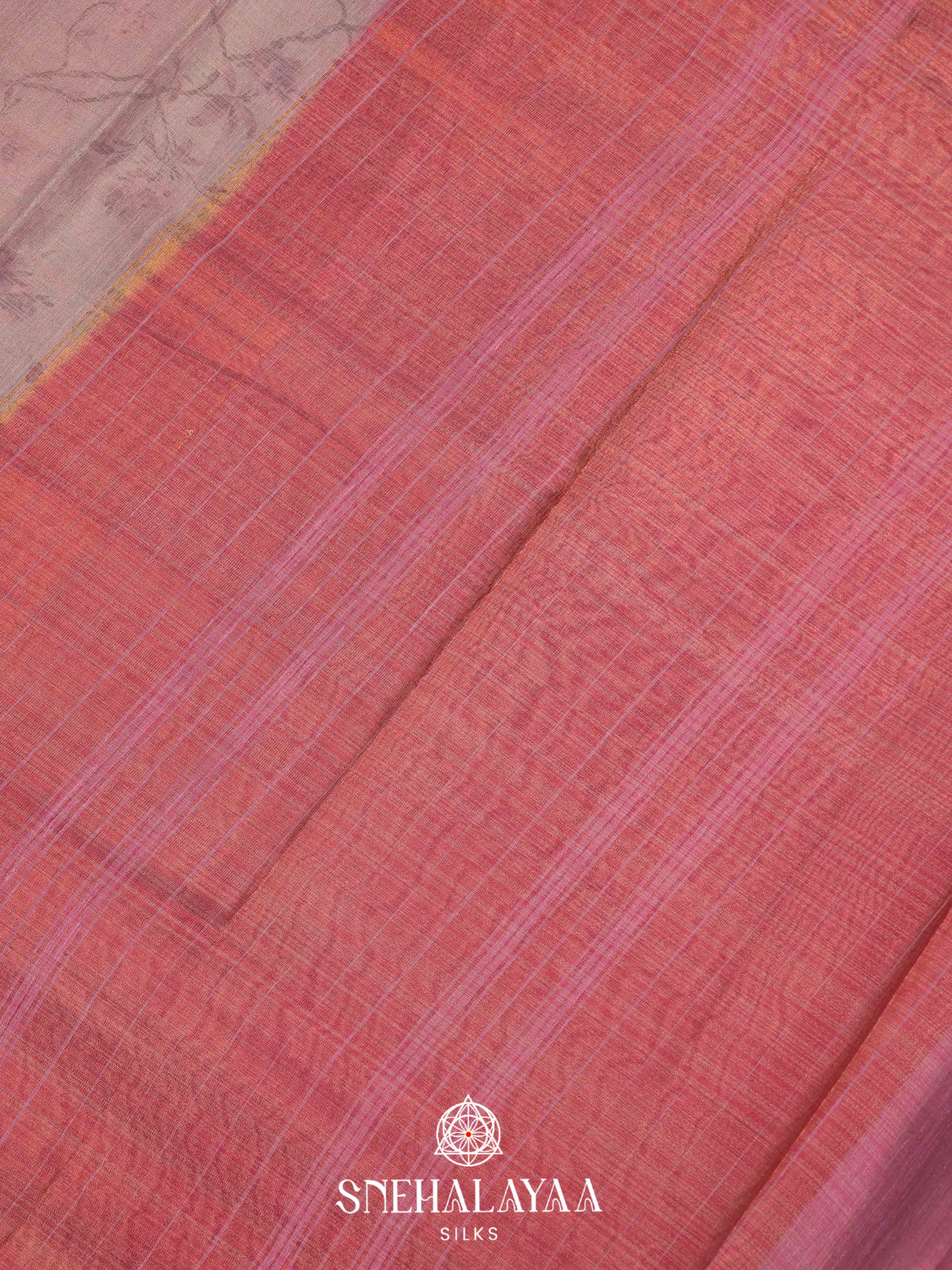 Grey Linen Saree