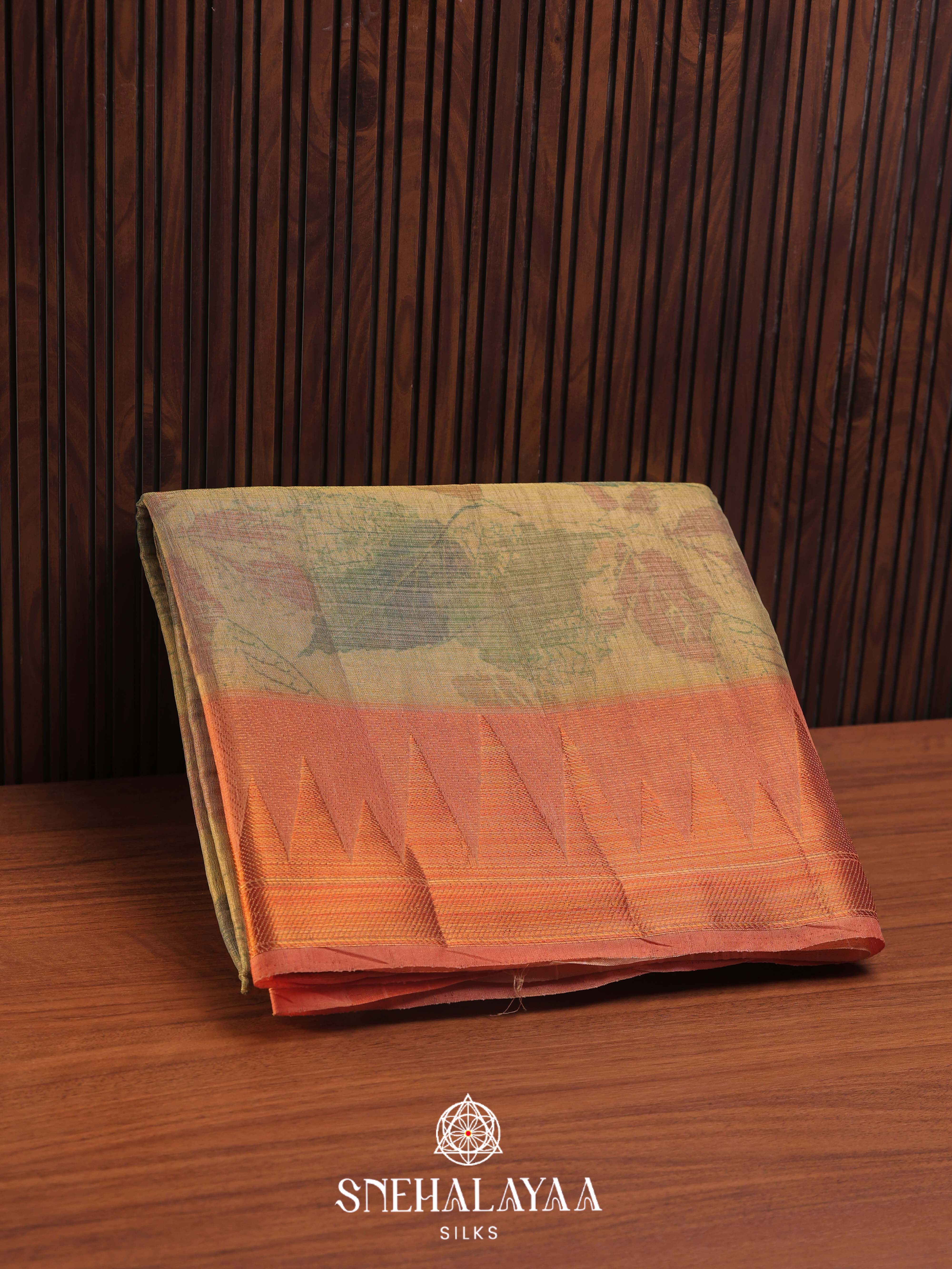 Yellow Linen Saree