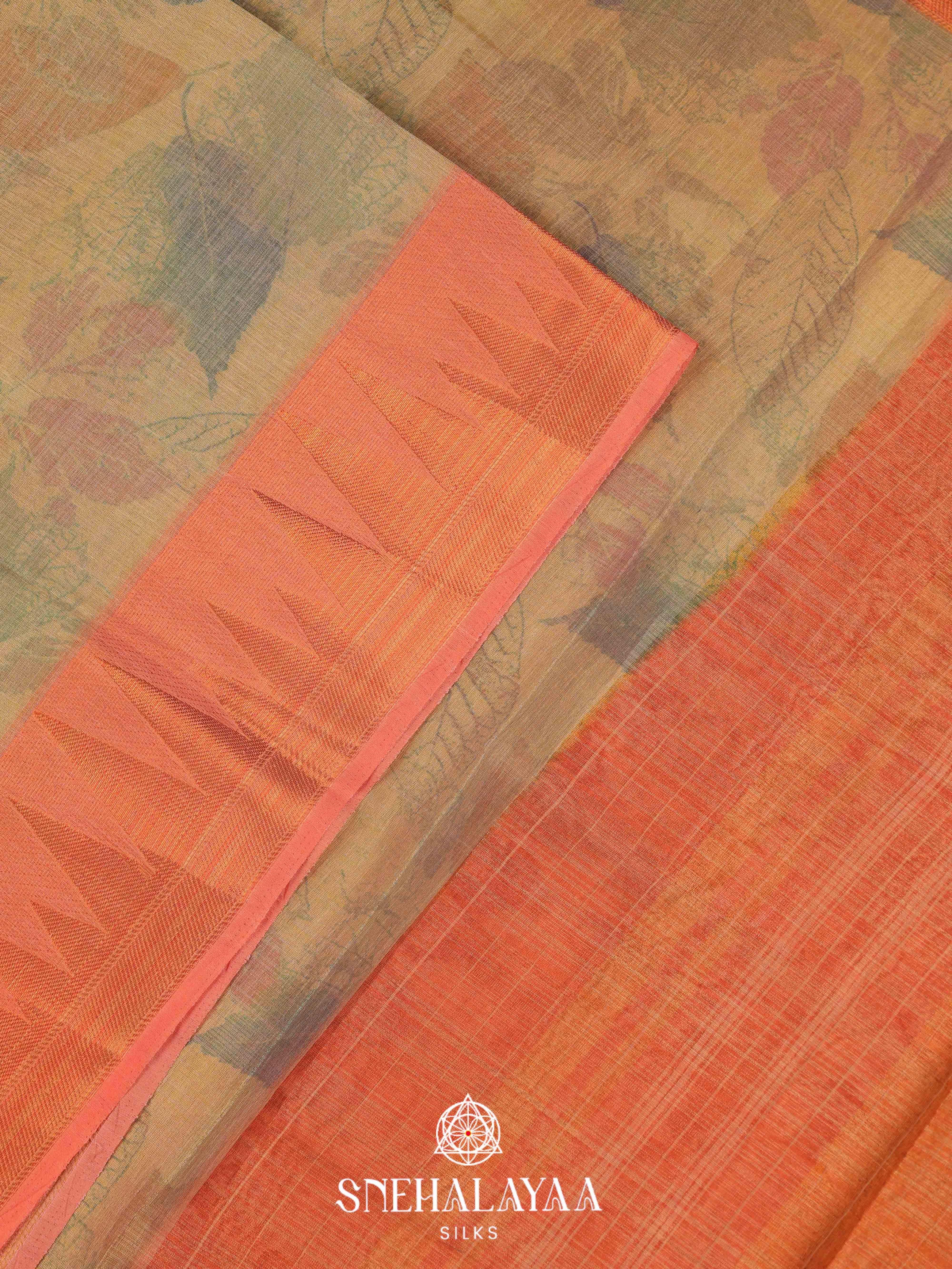 Yellow Linen Saree