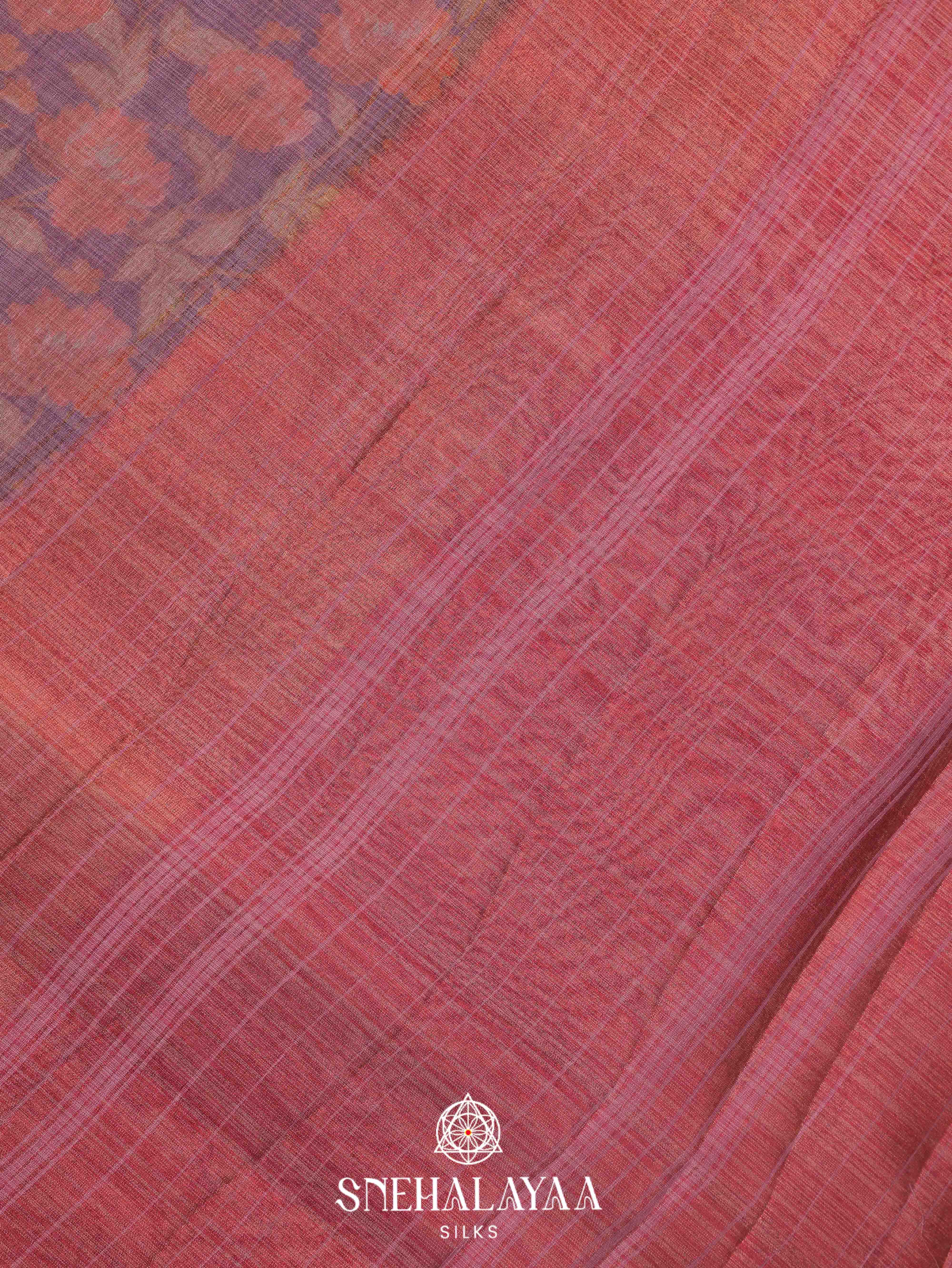 Purple Linen Saree